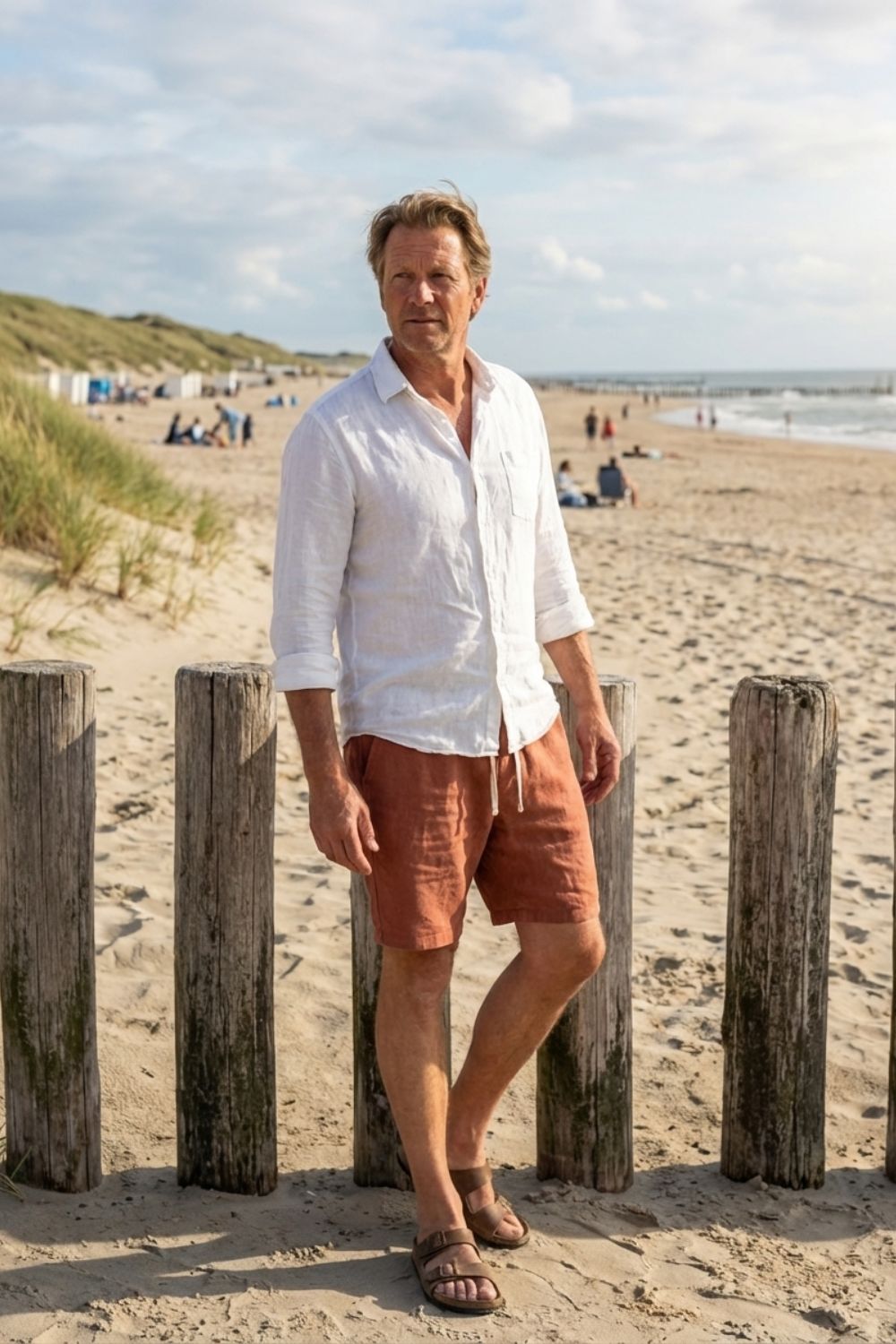 Herren Leinen-Shorts Bermuda Tunnelzug – Pass-Bild