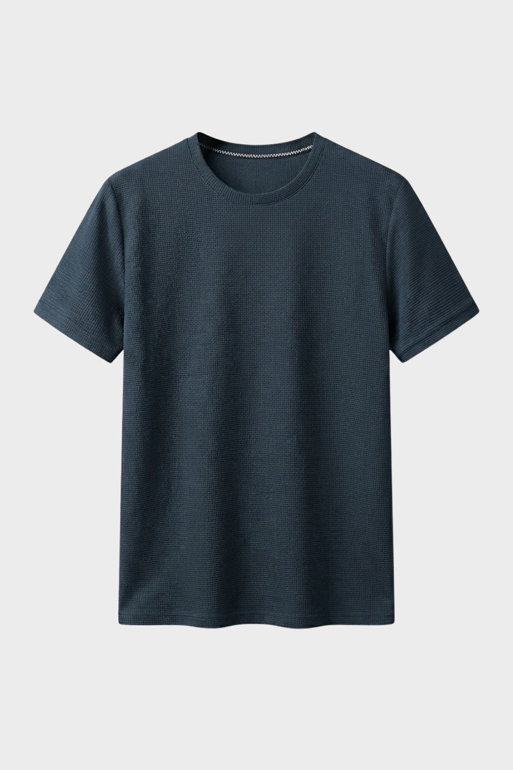 Herren Waffle-Tee Crew-Neck Textur – Lifestyle-Look