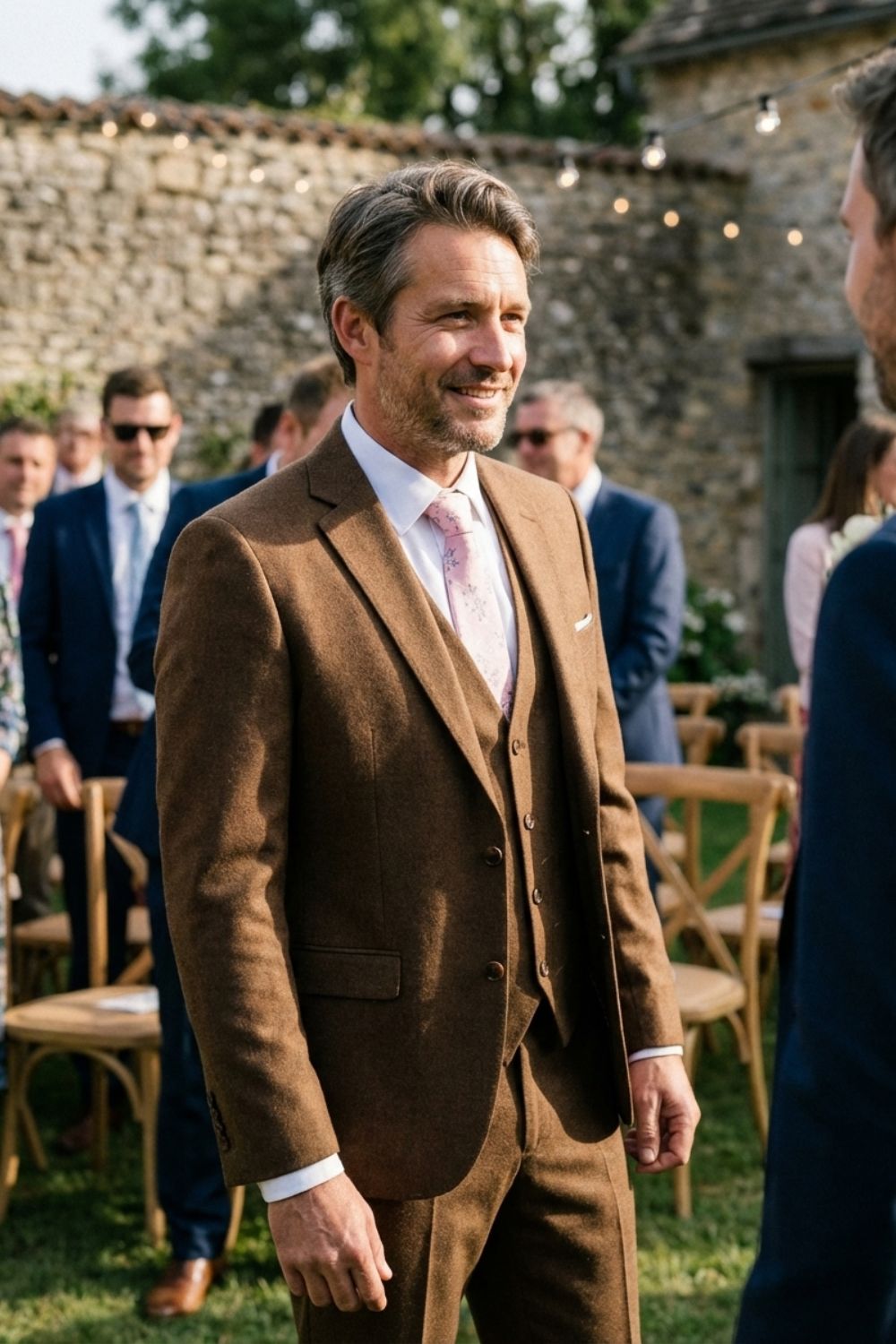 Herren Hochzeitsanzug 3-teilig Slim Fit – Stoff-Detail