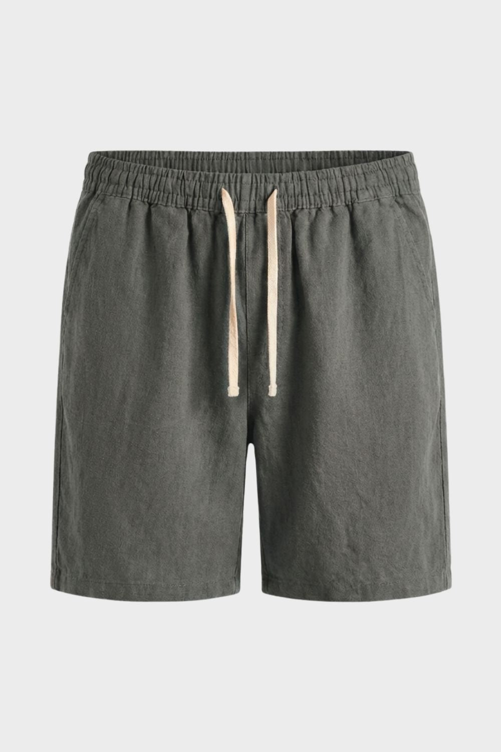Herren Leinen-Shorts Bermuda Tunnelzug – Material-Detail