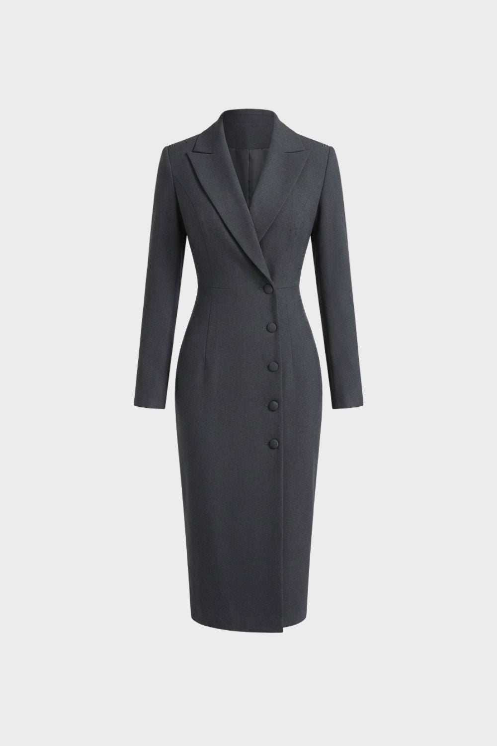 Damen Midi-Blazerkleid Notch-Revers – Rückansicht