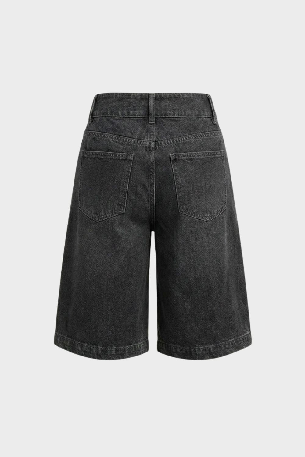 Damen Jeansshorts High-Waist Knopfleiste – Detail-Ansicht