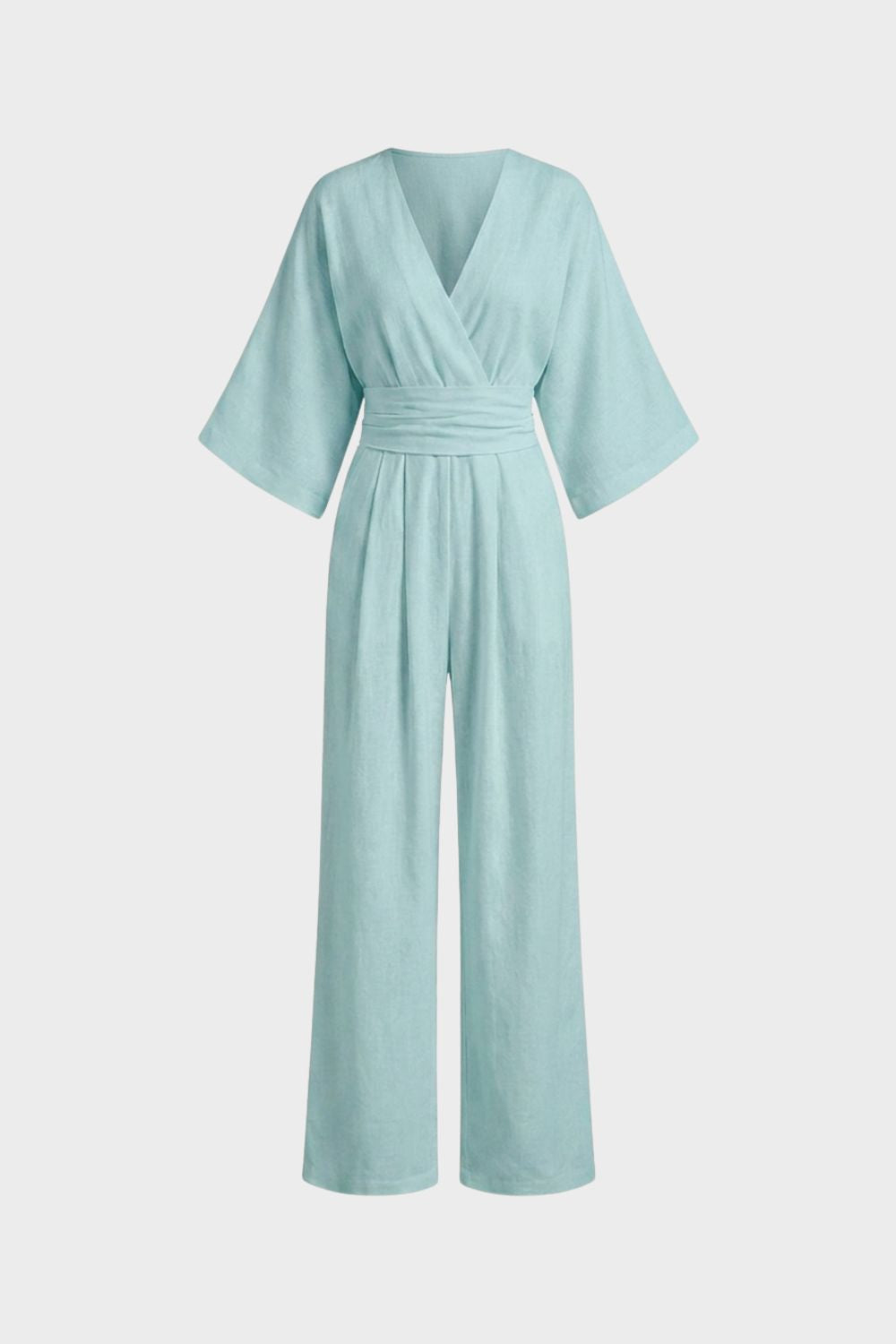 Damen Wickel-Jumpsuit V-Neck Cross-over – Rückansicht