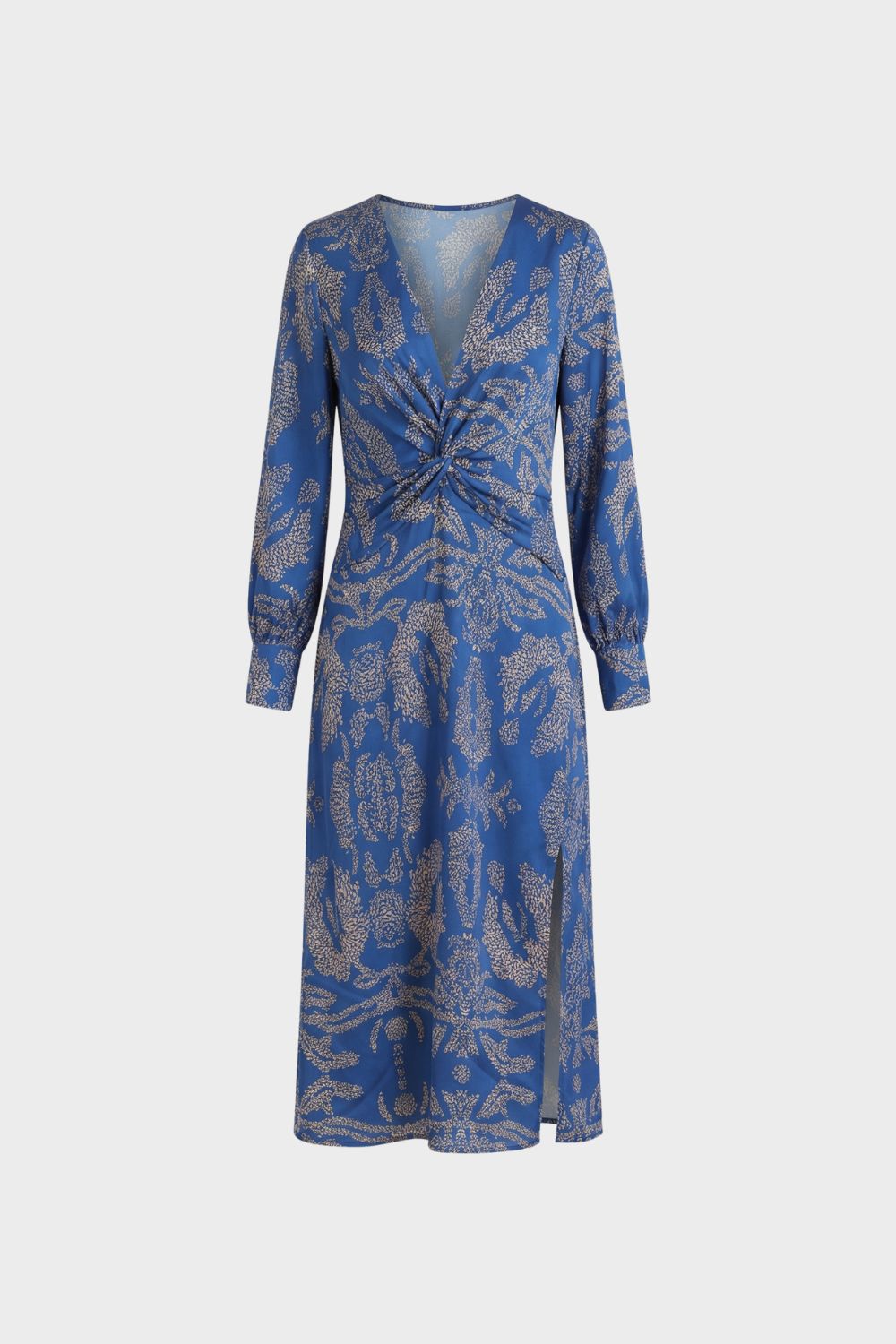 Damen Wickelkleid Midi V-Ausschnitt – Hauptansicht