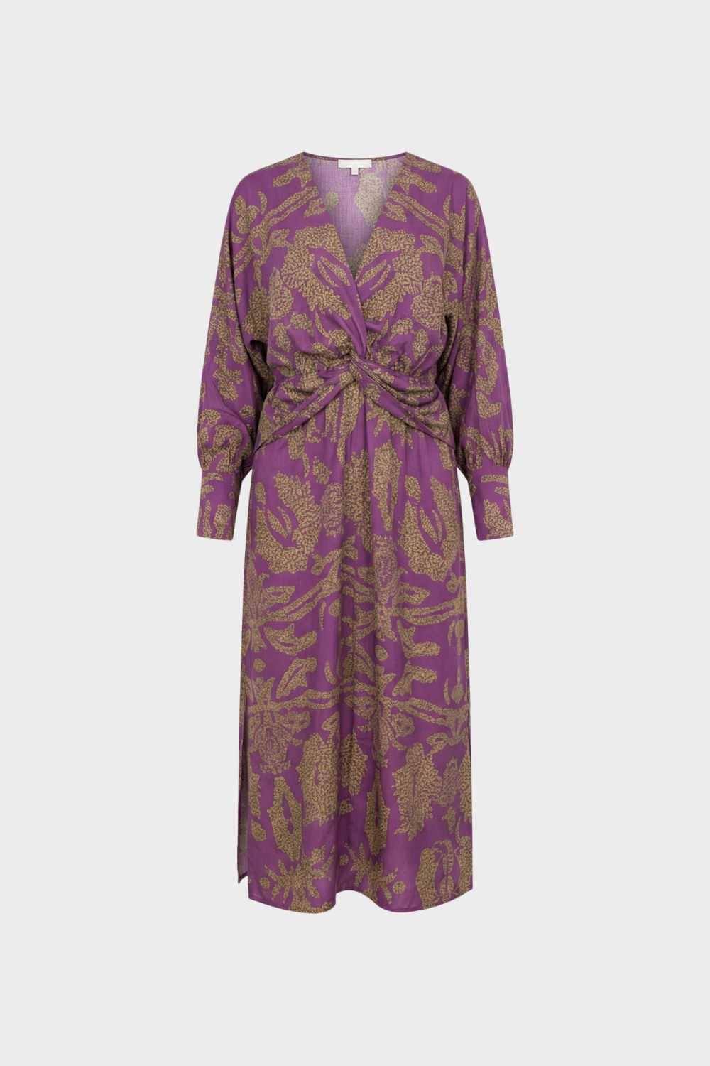 Damen Wickelkleid Midi V-Ausschnitt – Sicht von oben