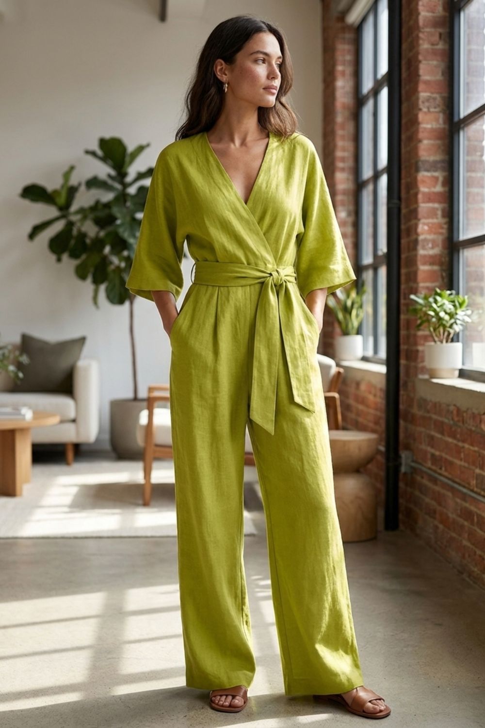 Damen Wickel-Jumpsuit V-Neck Cross-over – Farb-Übersicht