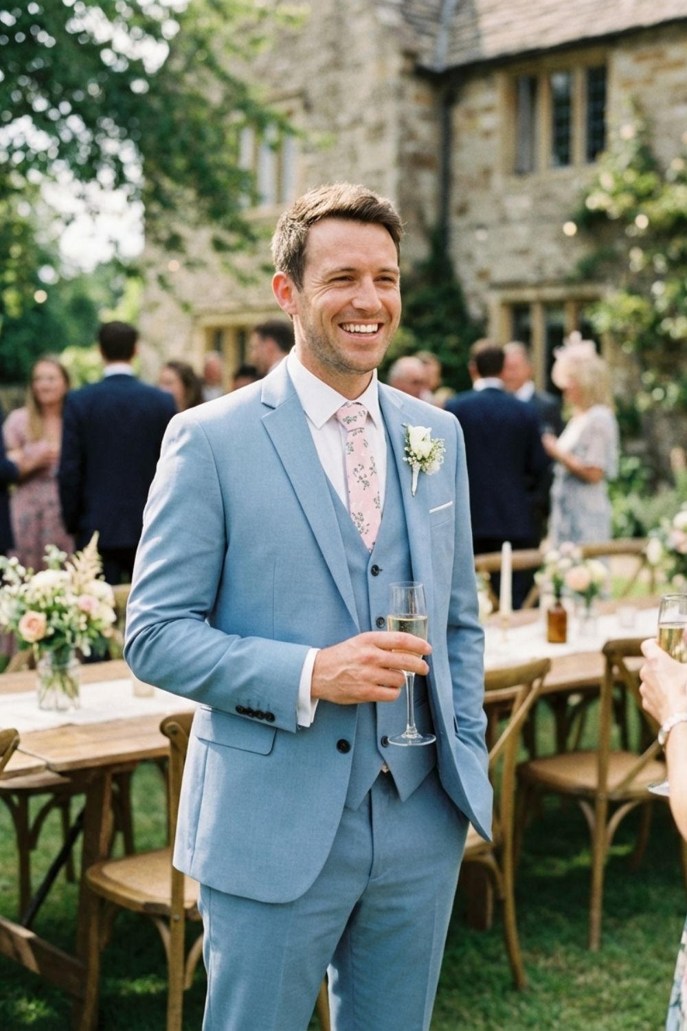 Herren Hochzeitsanzug 3-teilig Slim | Weste