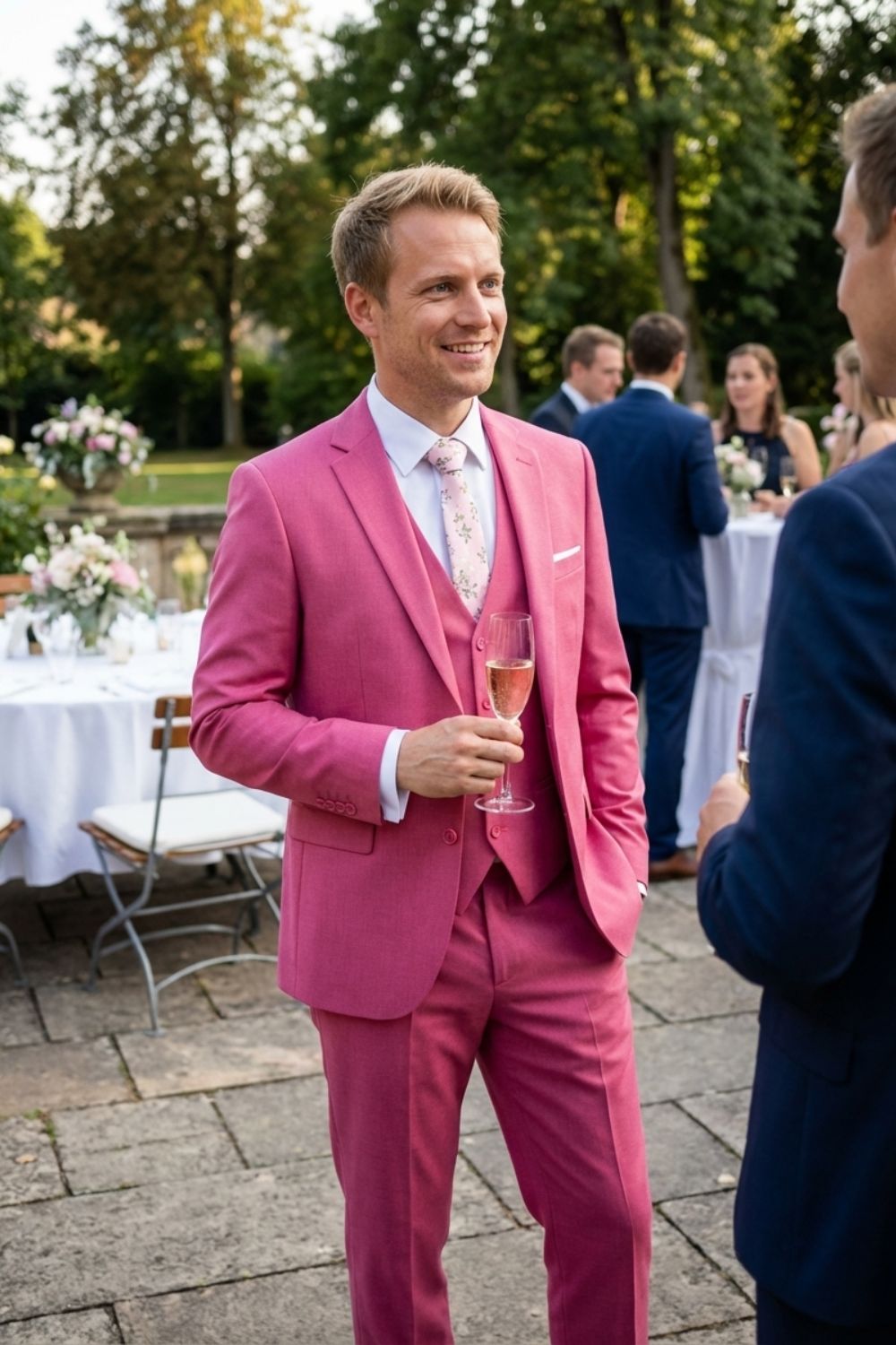 Herren Hochzeitsanzug 3-teilig Slim | Weste