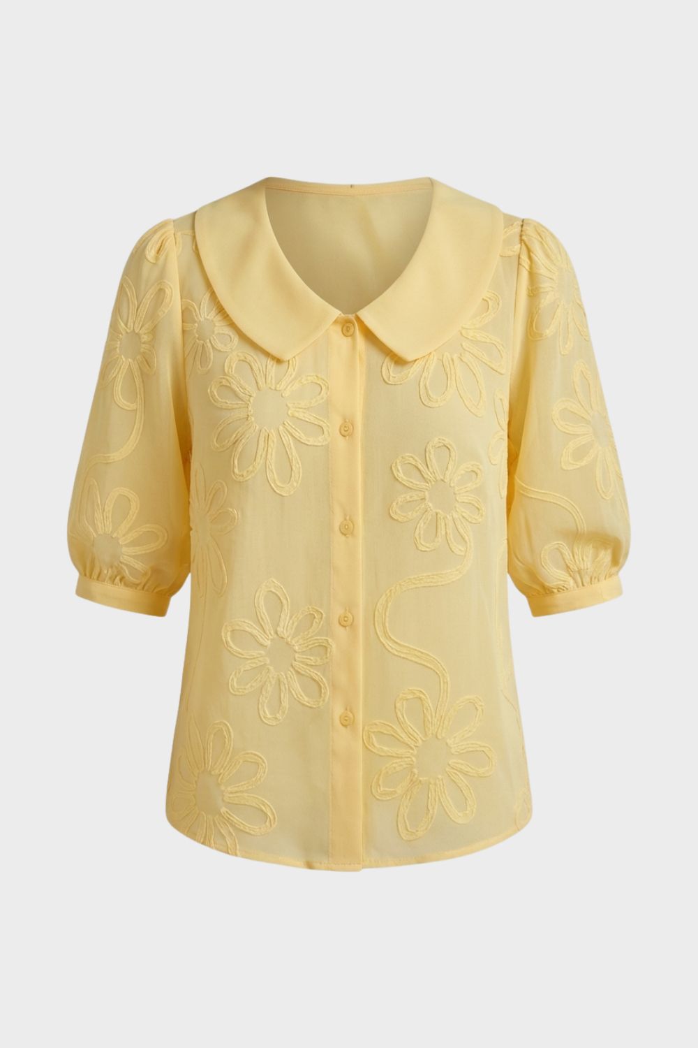 Damen Daisy-Bluse Peter-Pan Puffärmel – Hauptansicht