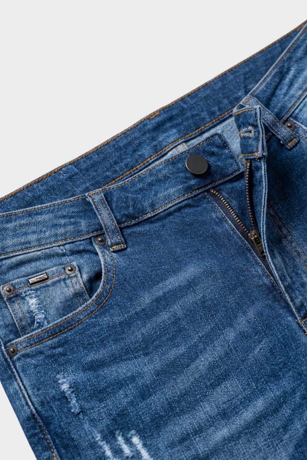 Herren Skinny Jeans Used-Distressed – Profil-Ansicht