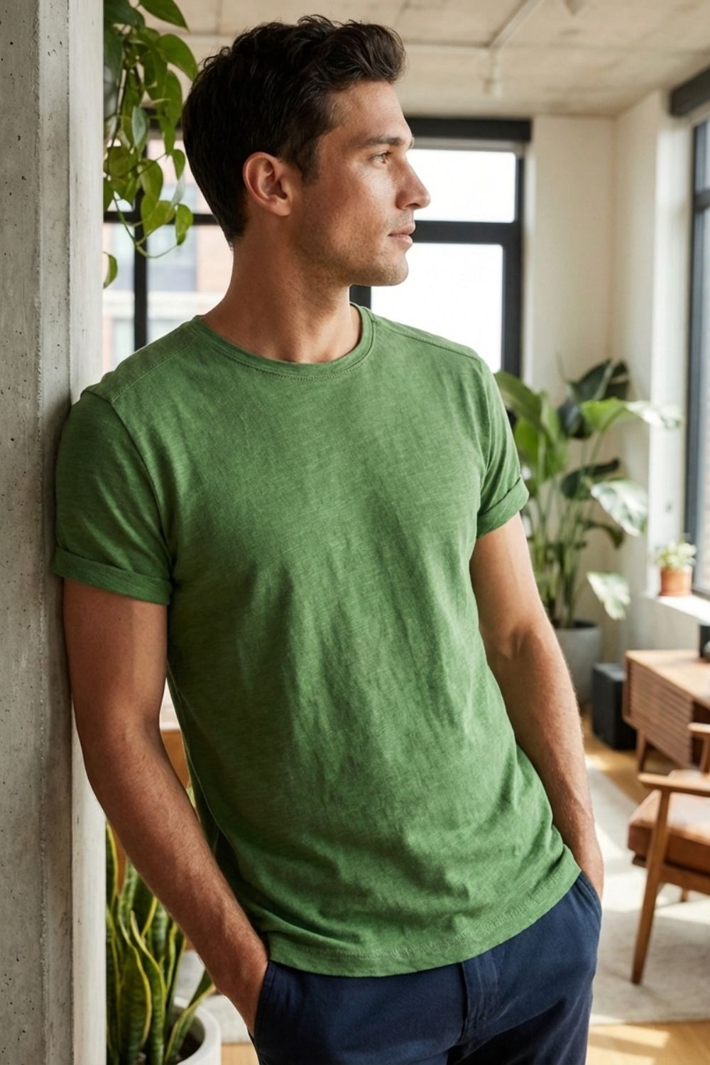 Herren Vintage-Fit Tee Crew-Neck – Styling-Inspiration