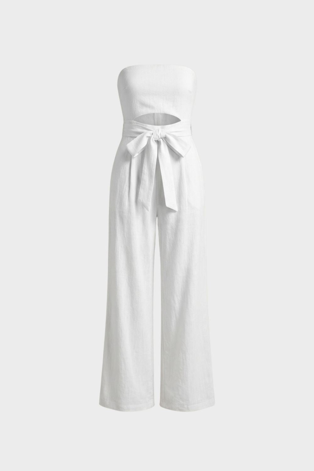 Damen Bandeau-Jumpsuit Wide-Leg Schleife – Hauptansicht