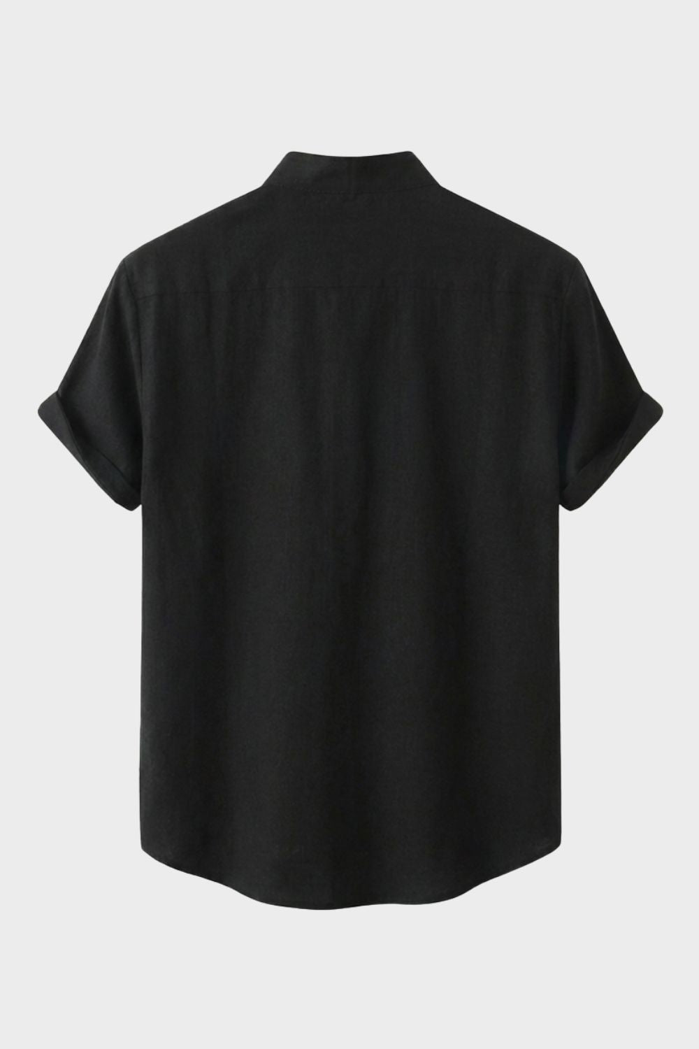 Herren Sommerhemd Mandarin-Kragen Cotton-Crepe – Detail-Ansicht