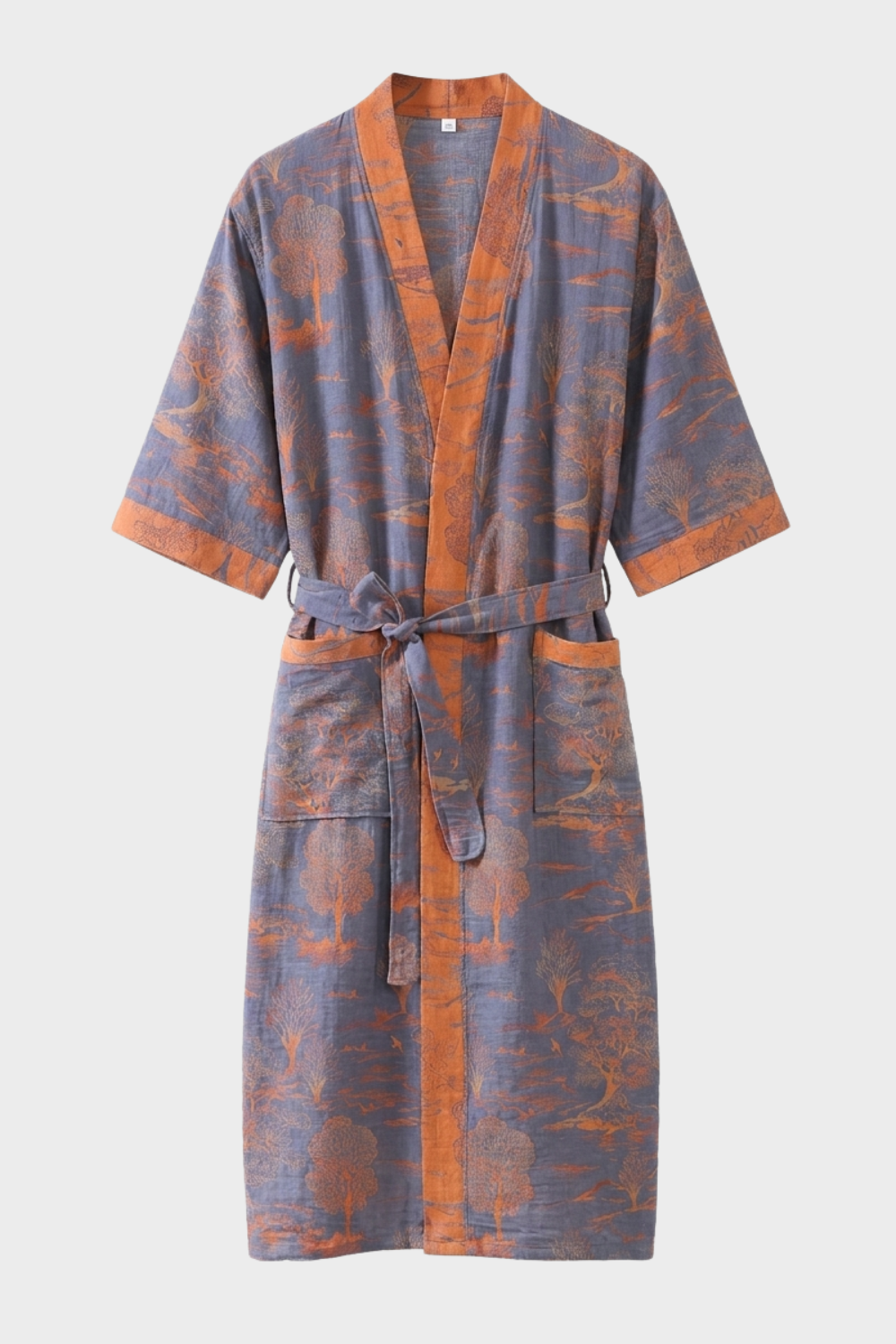 Damen Kimono | Bademantel knielang Gürtel