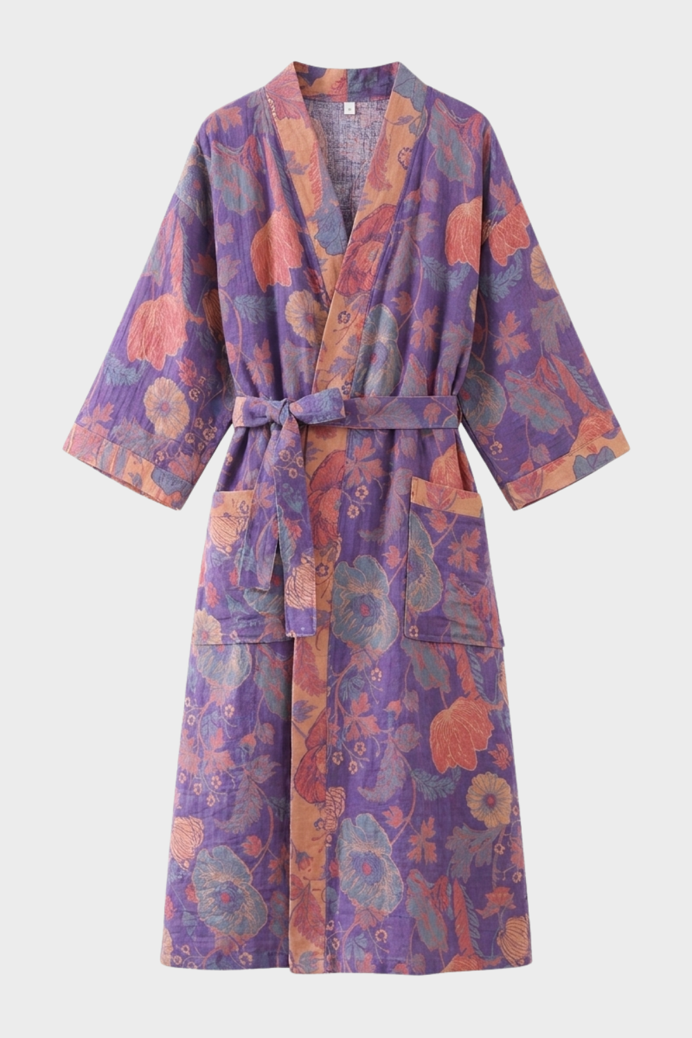 Damen Kimono | Bademantel knielang Gürtel