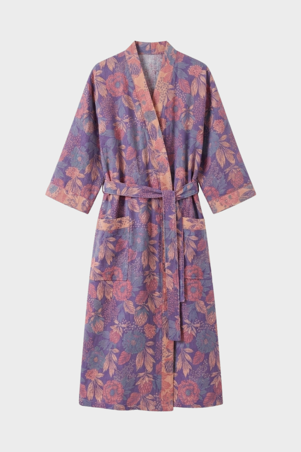 Damen Kimono | Bademantel knielang Gürtel