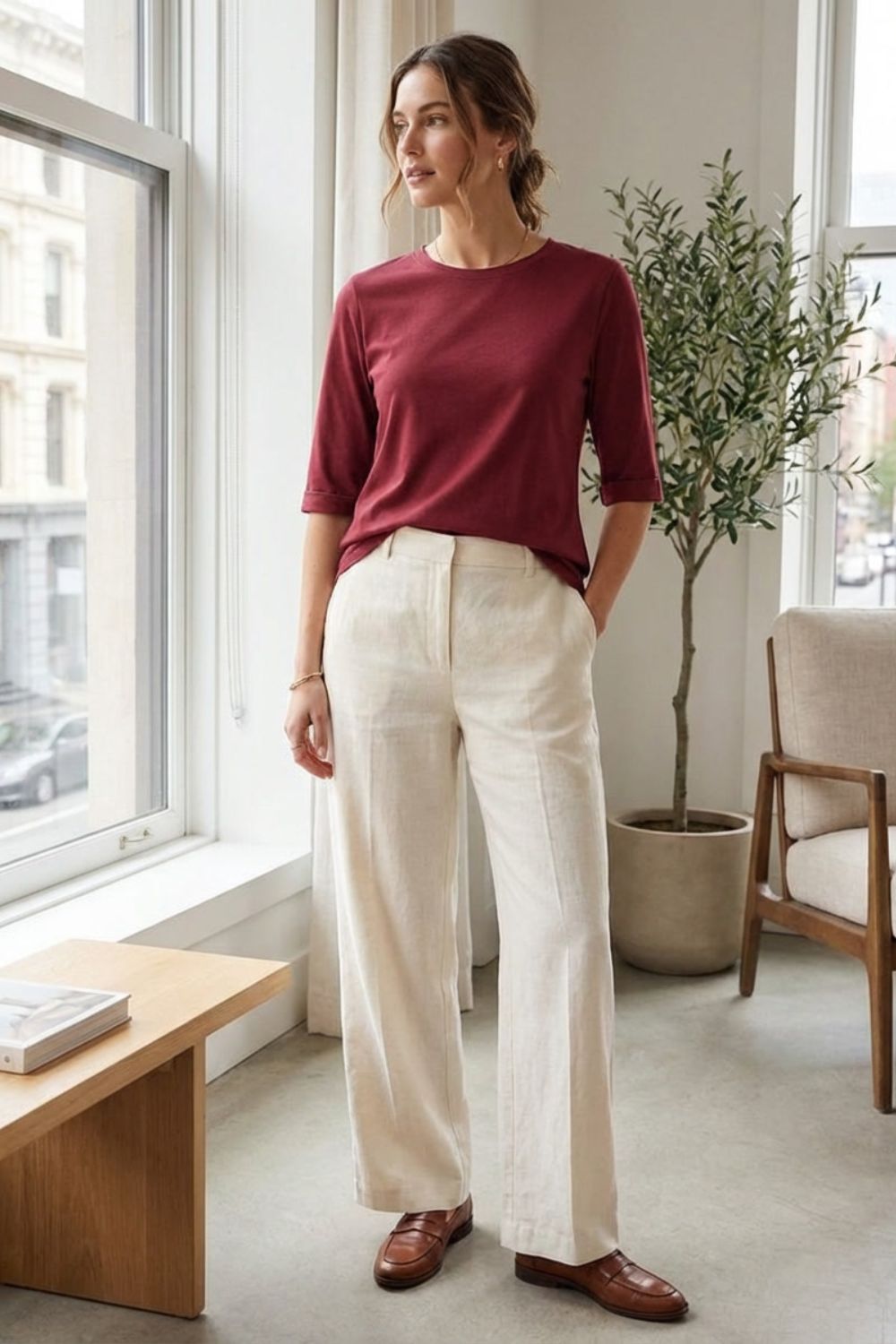 Damen Basic-T-Shirt Rundhals Kurzarm – Pass-Bild