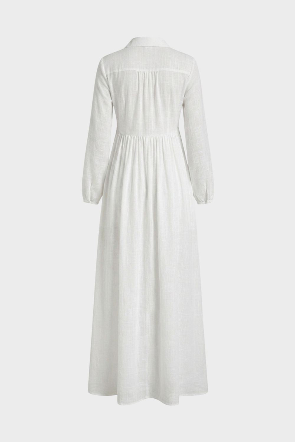 Damen Fließendes Maxikleid V-Neck Langarm – Detail-Ansicht