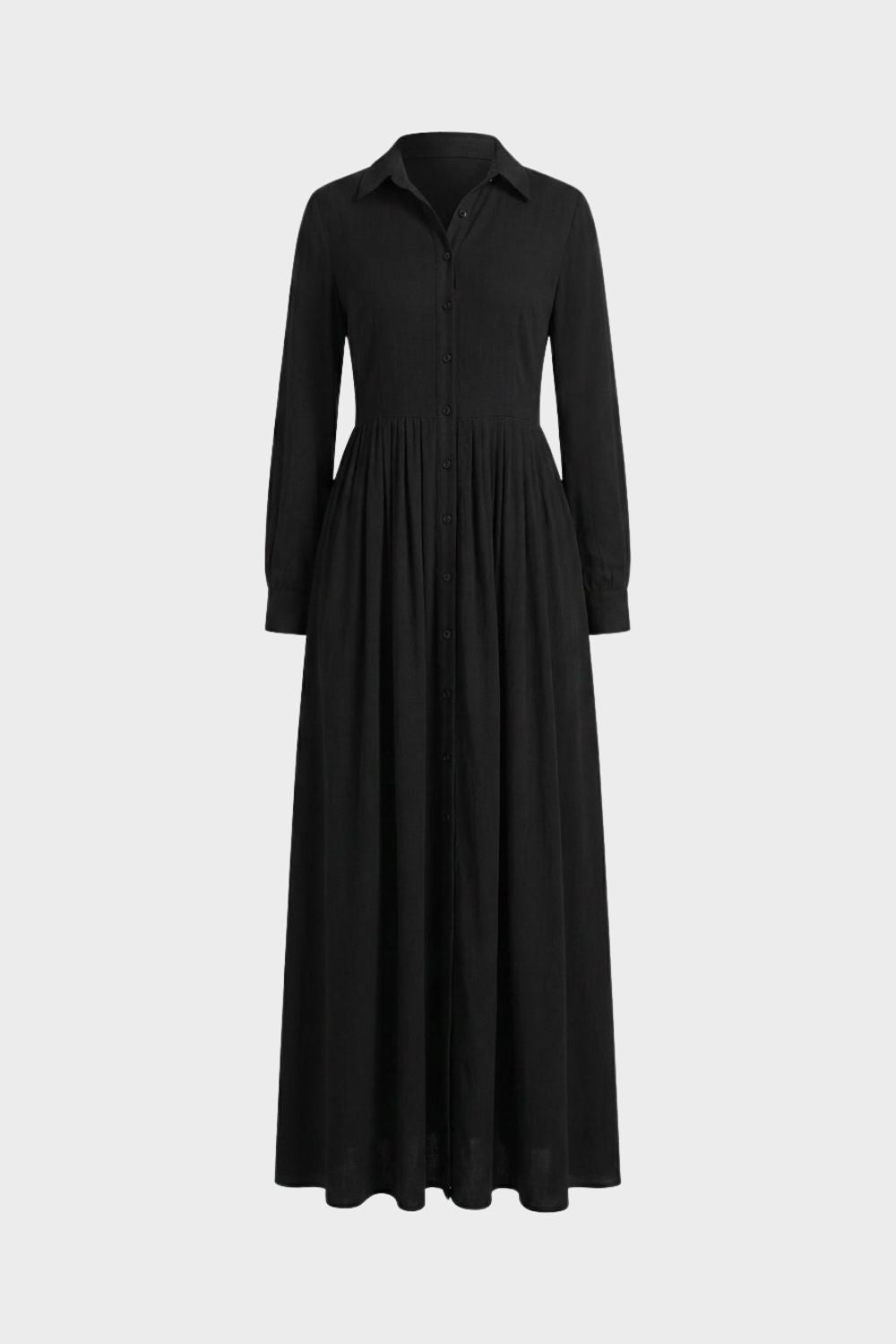 Damen Fließendes Maxikleid V-Neck Langarm – Lifestyle-Look