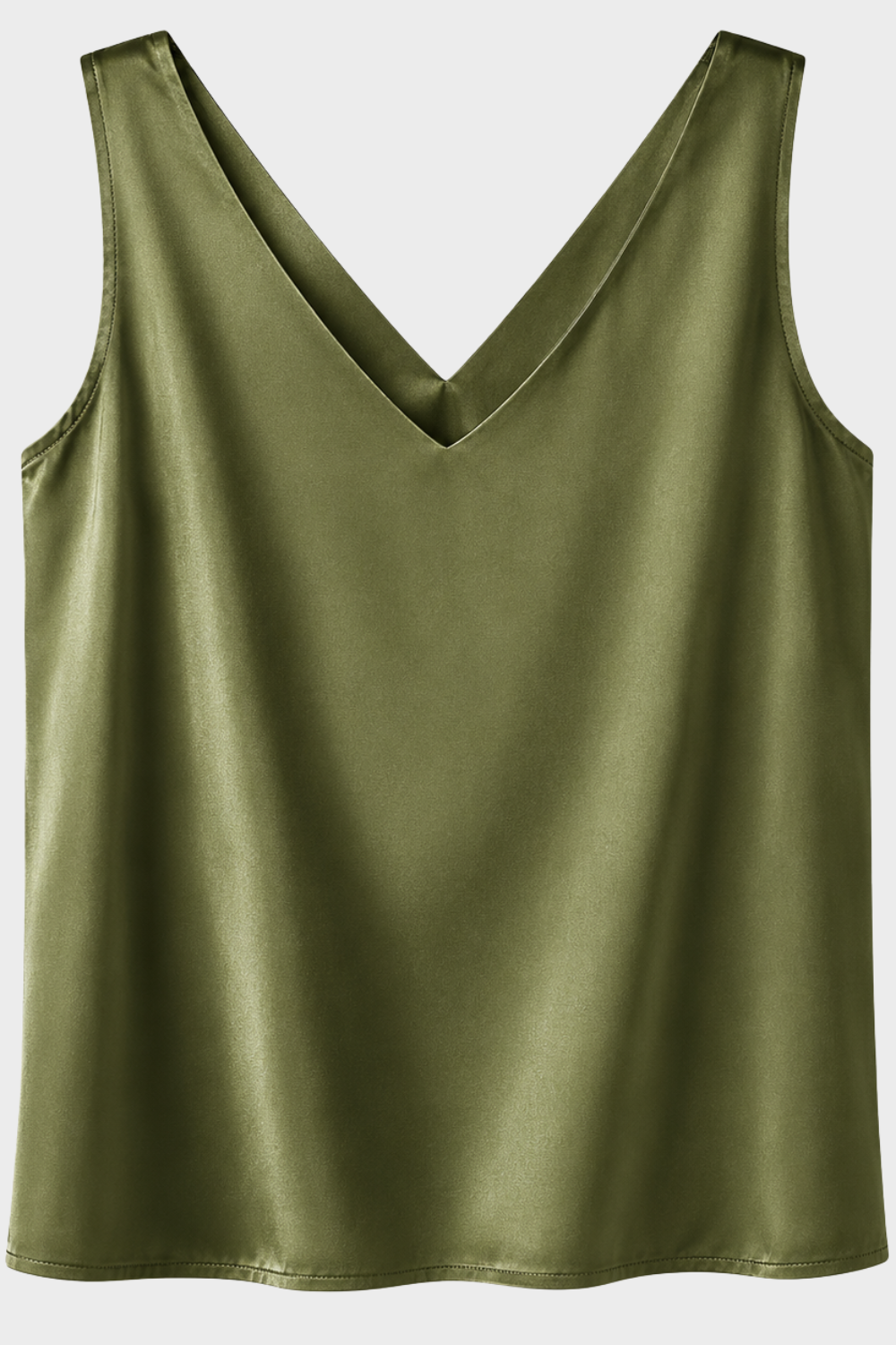 Damen Satin-Top Tank V-Ausschnitt – Material-Detail