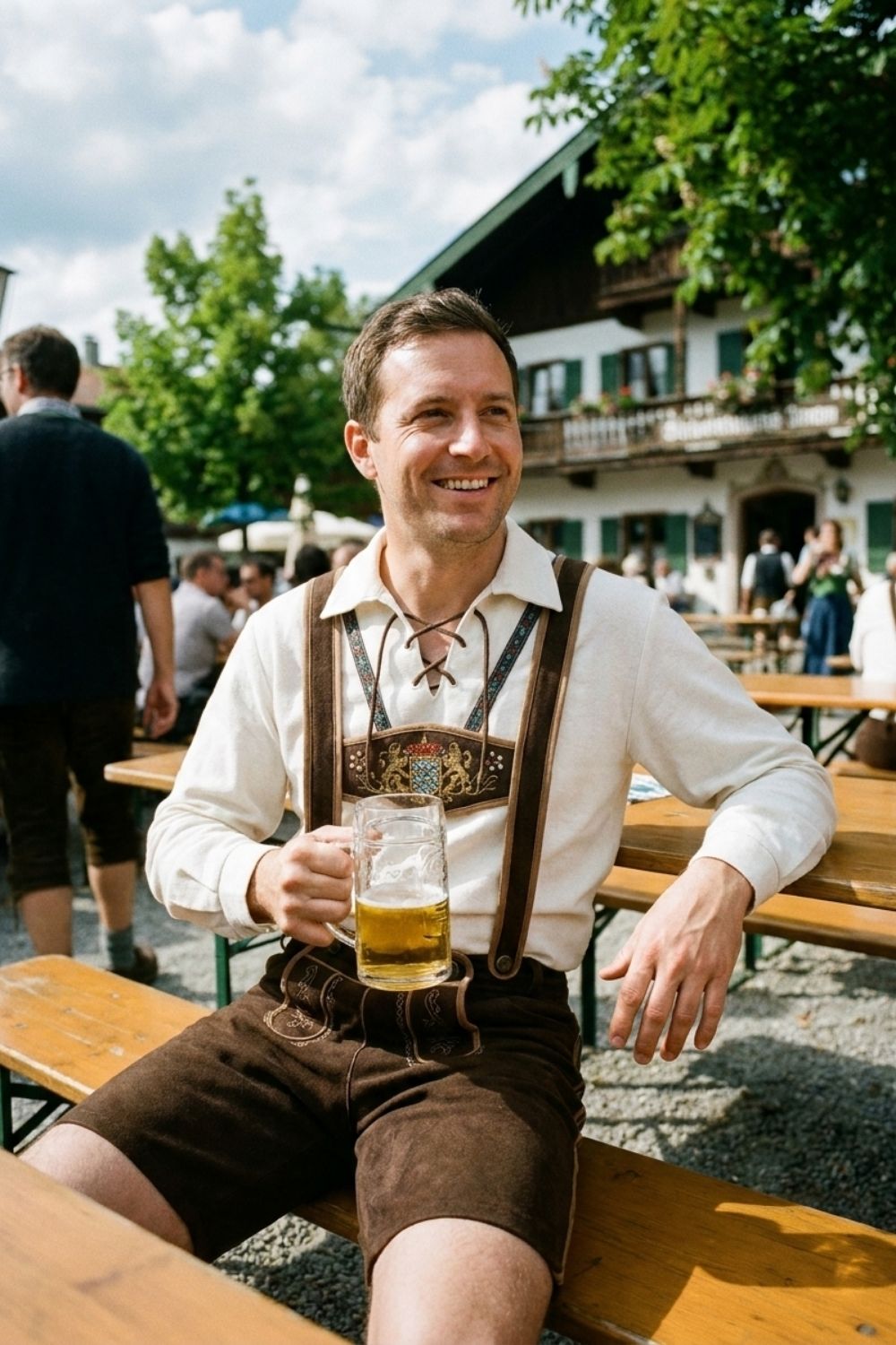 Herren Trachtenset mit kurzer Hose | Trägerdesign