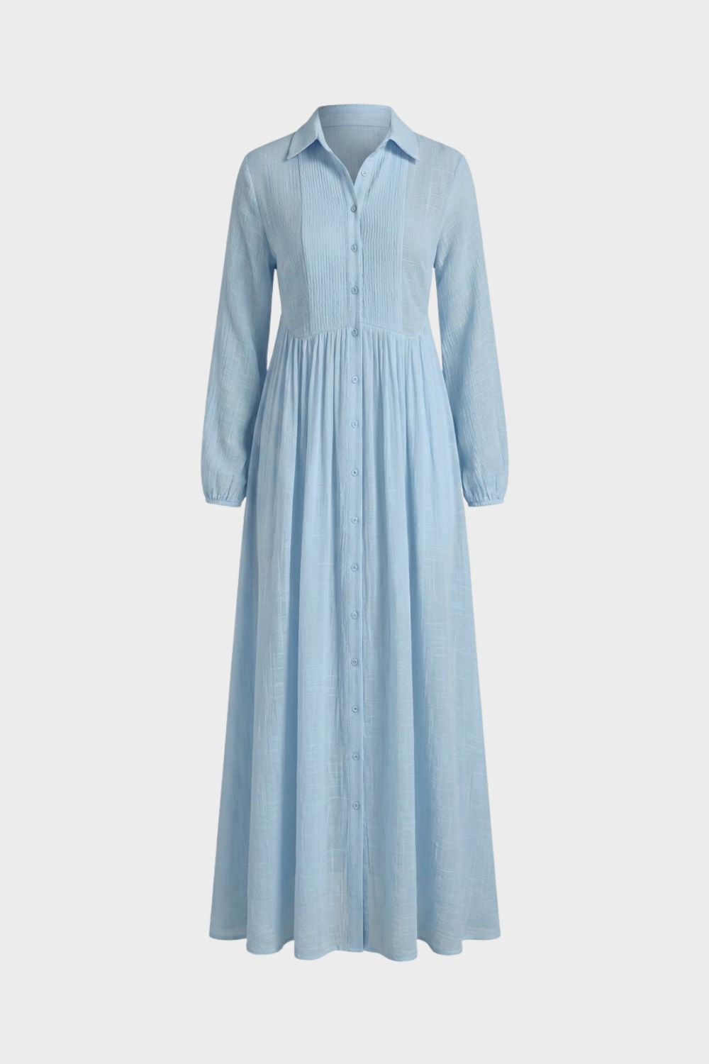 Damen Fließendes Maxikleid V-Neck Langarm – Material-Detail