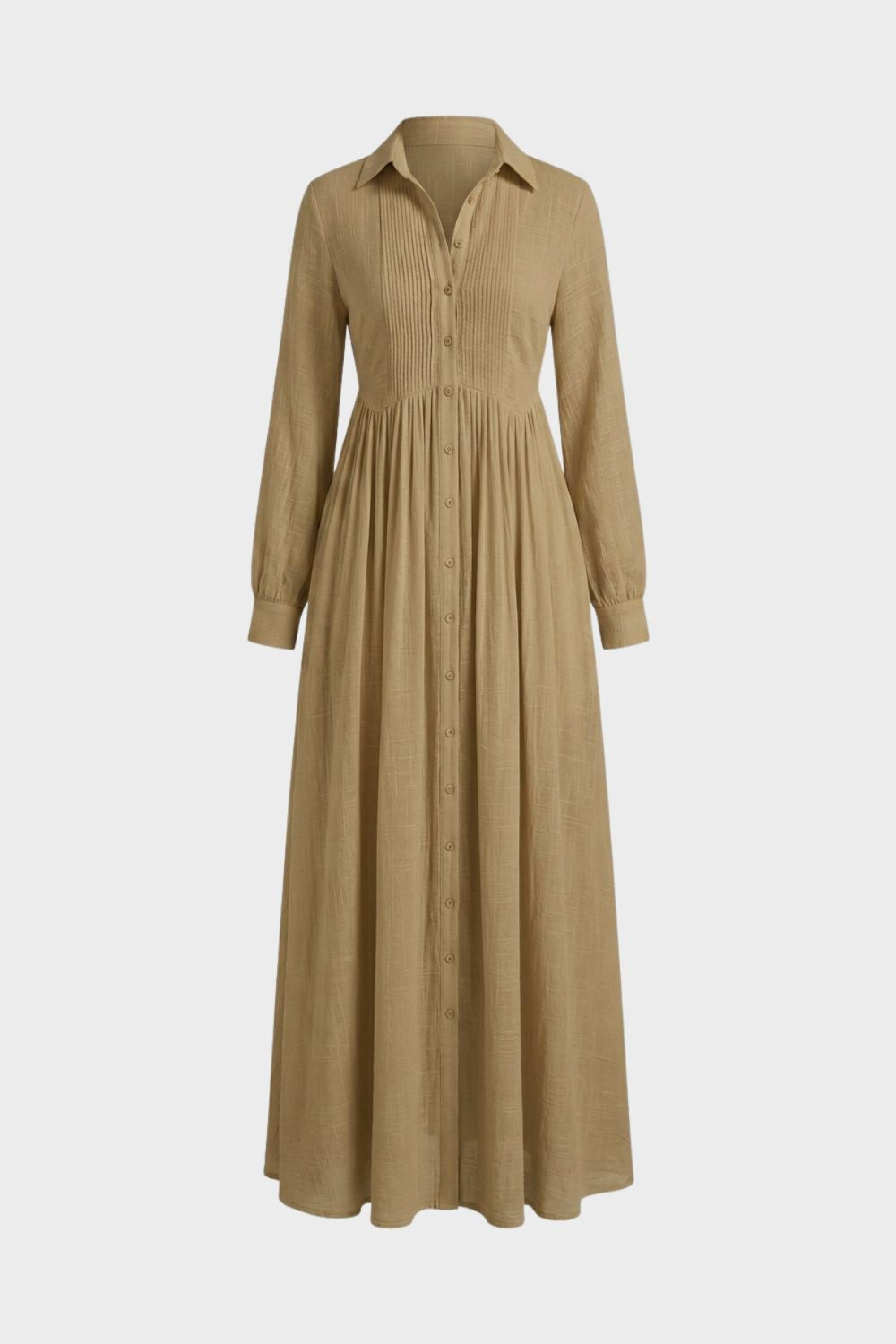 Damen Fließendes Maxikleid V-Neck Langarm – Rückansicht