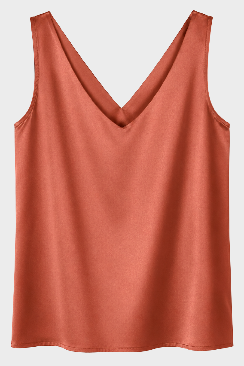 Damen Satin-Top Tank V-Ausschnitt – Rückansicht