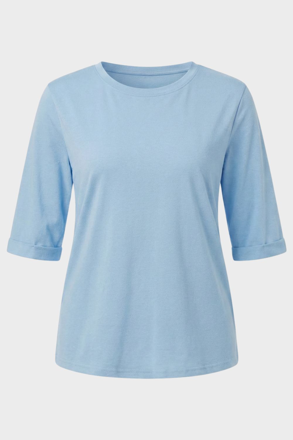 Damen Basic-T-Shirt Rundhals Kurzarm – Rückansicht