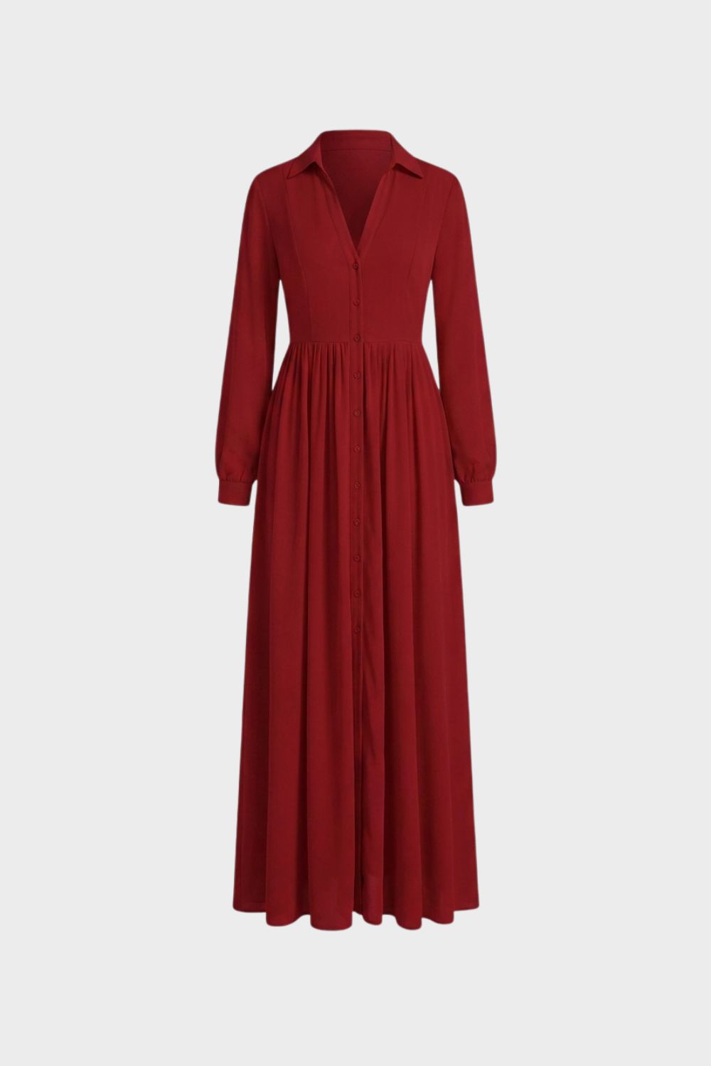 Damen Fließendes Maxikleid V-Neck Langarm – Farb-Übersicht
