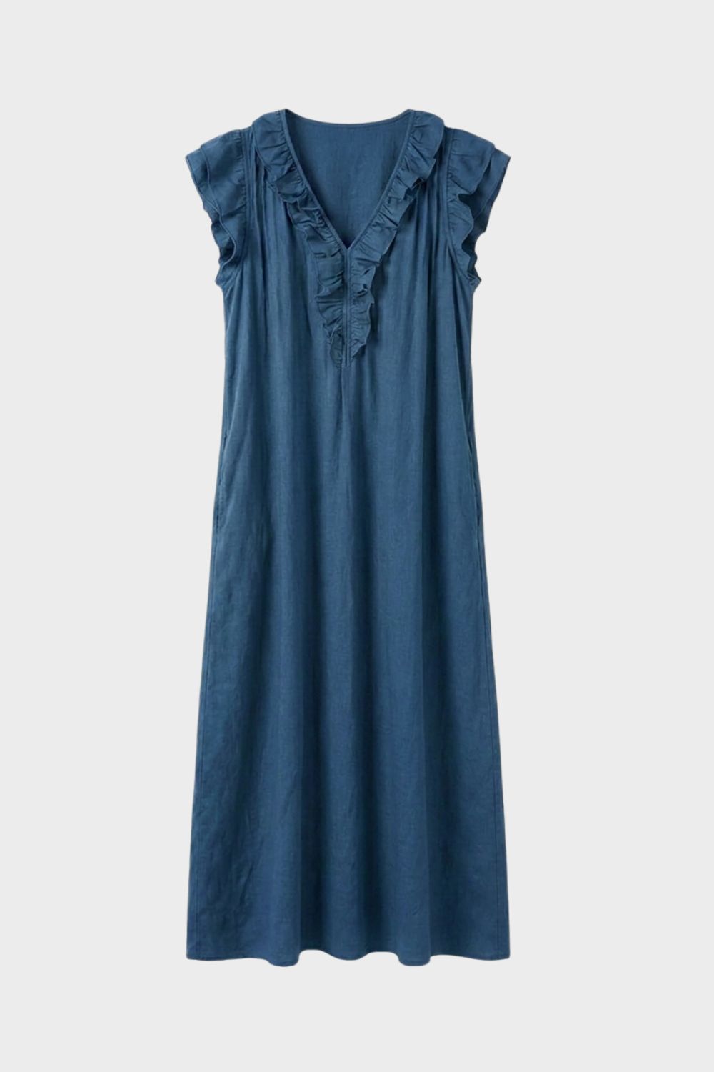 Damen Volant-Midikleid V-Neck – Lifestyle-Look