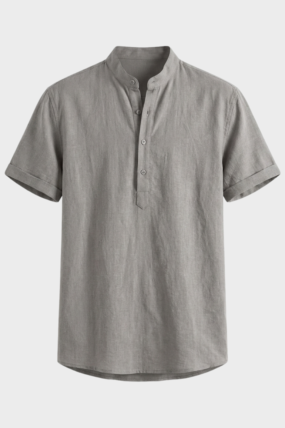 Herren Leinenhemd Henley Kurzarm Stand-Collar – Styling-Inspiration