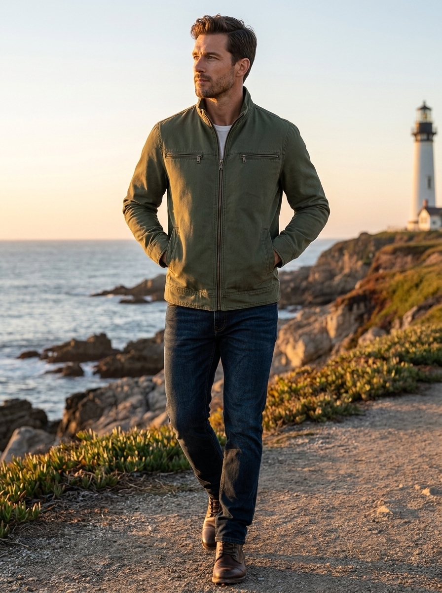 Herren Marion Casual Jacke Baumwolle – Sicht von oben