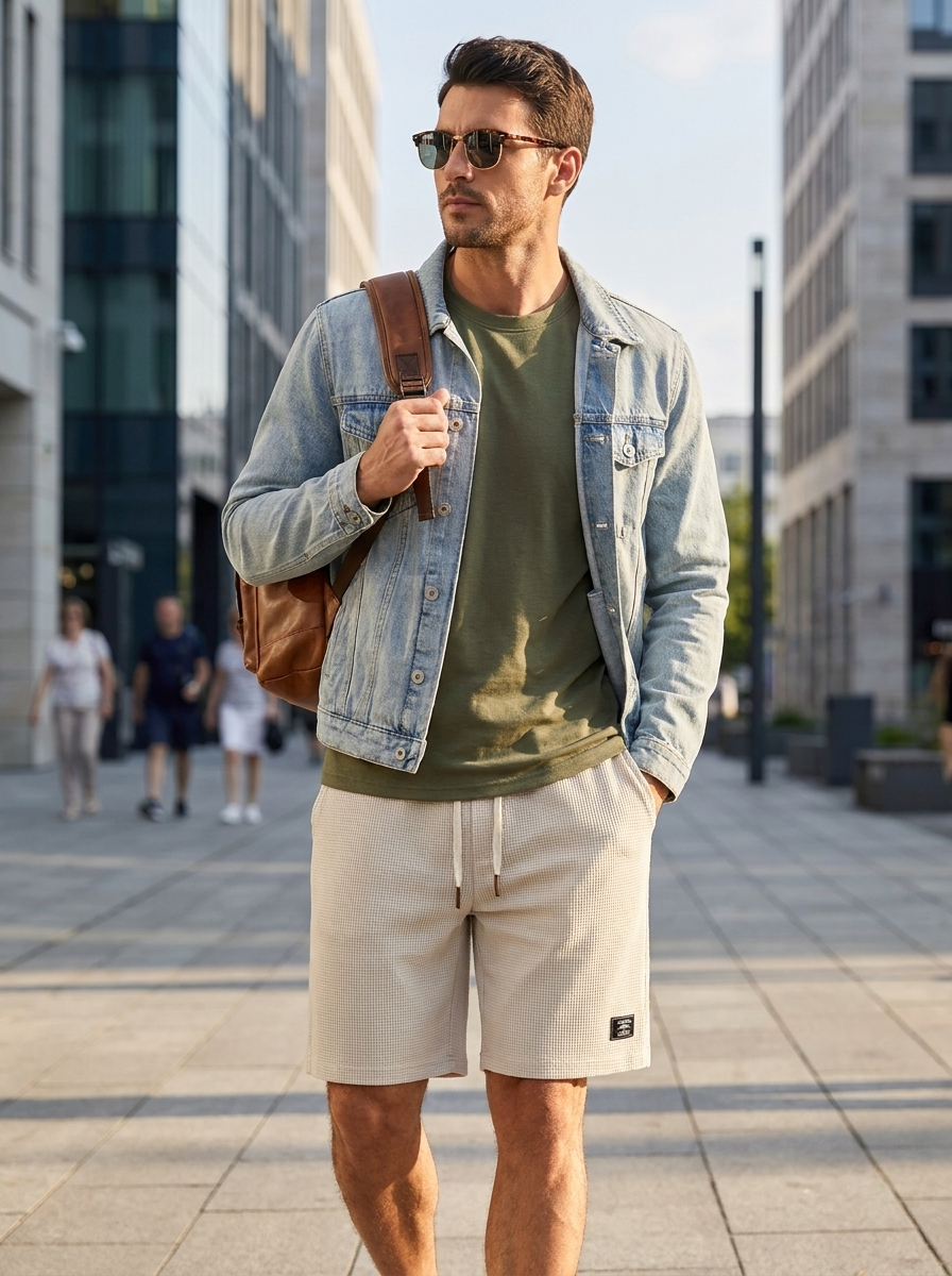 Herren Sommer-Shorts Locker Leicht – Sicht von oben