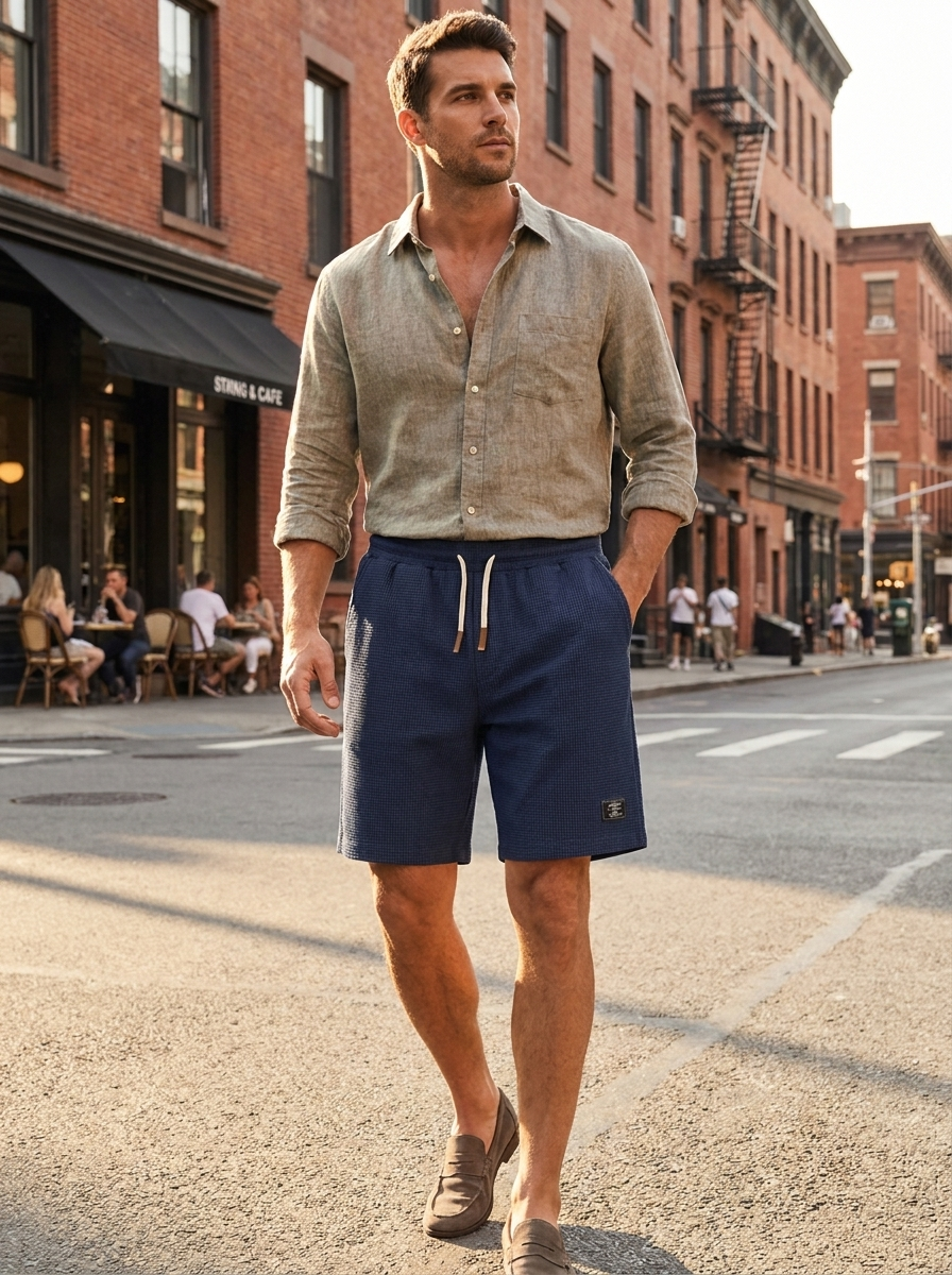 Herren Sommer-Shorts Locker Leicht – Side-Profile
