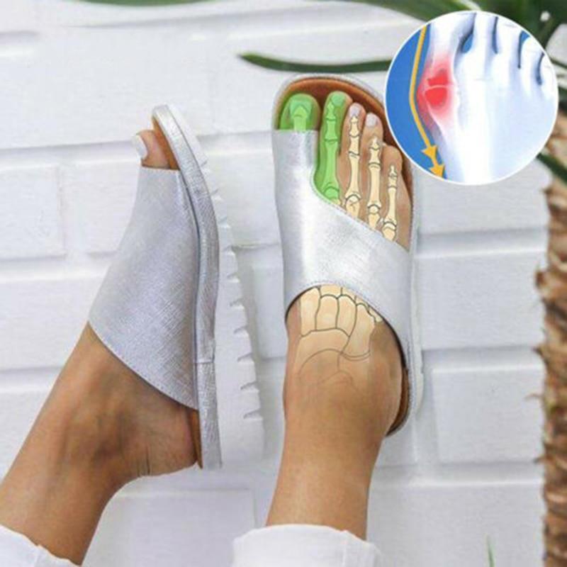 Damen Hallux Valgus Pantolette Big-Toe – Sicht von oben mit anatomischer Plattform