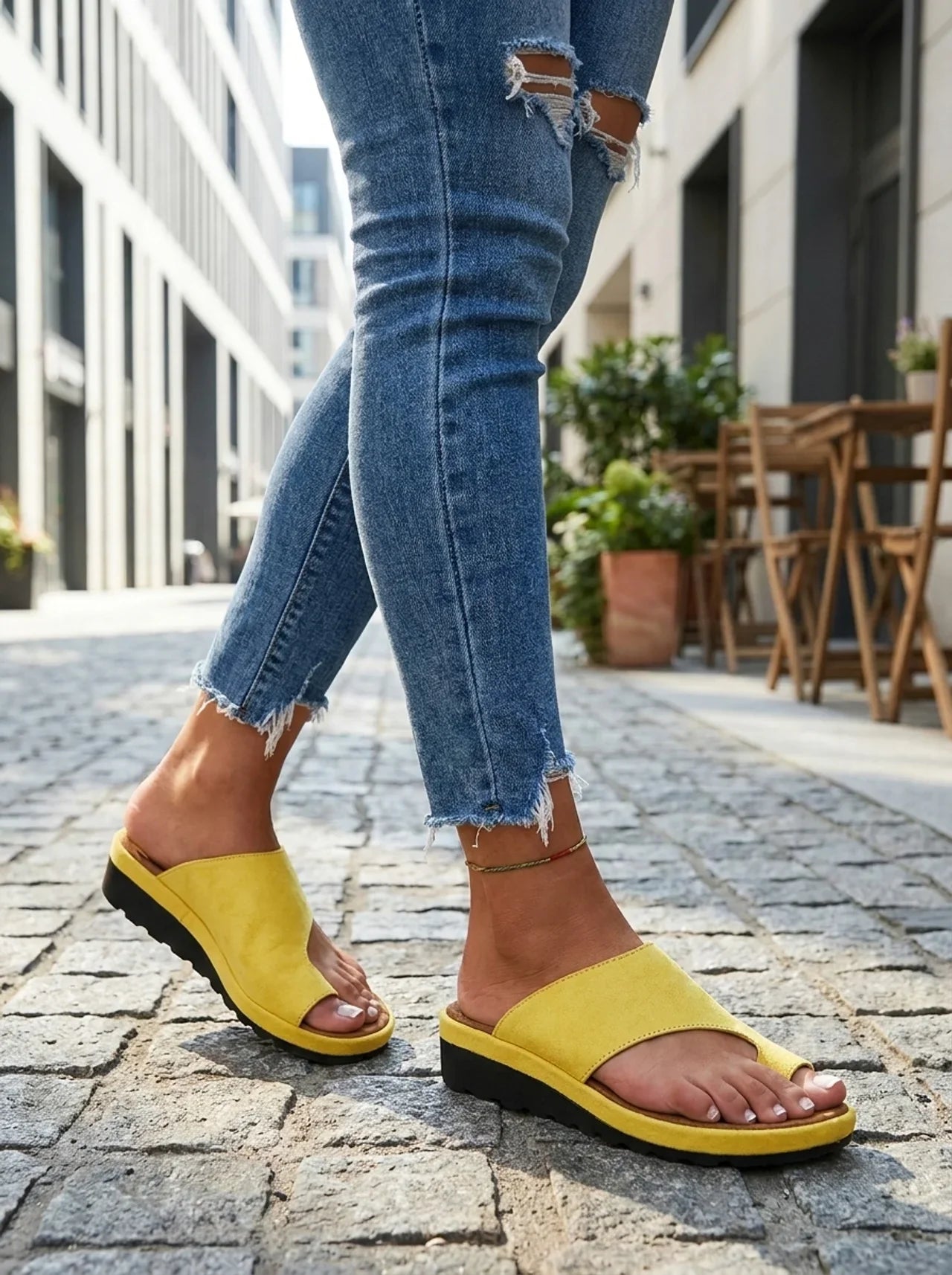 Damen Hallux Valgus Pantolette Big-Toe – Sicht von oben