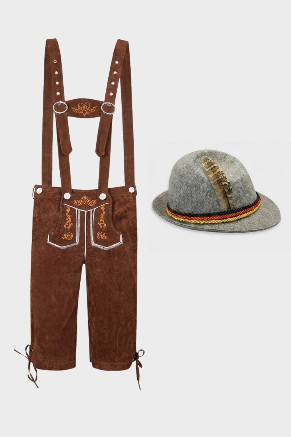 Herren Trachtenhose mit Trägern | Stickdetails