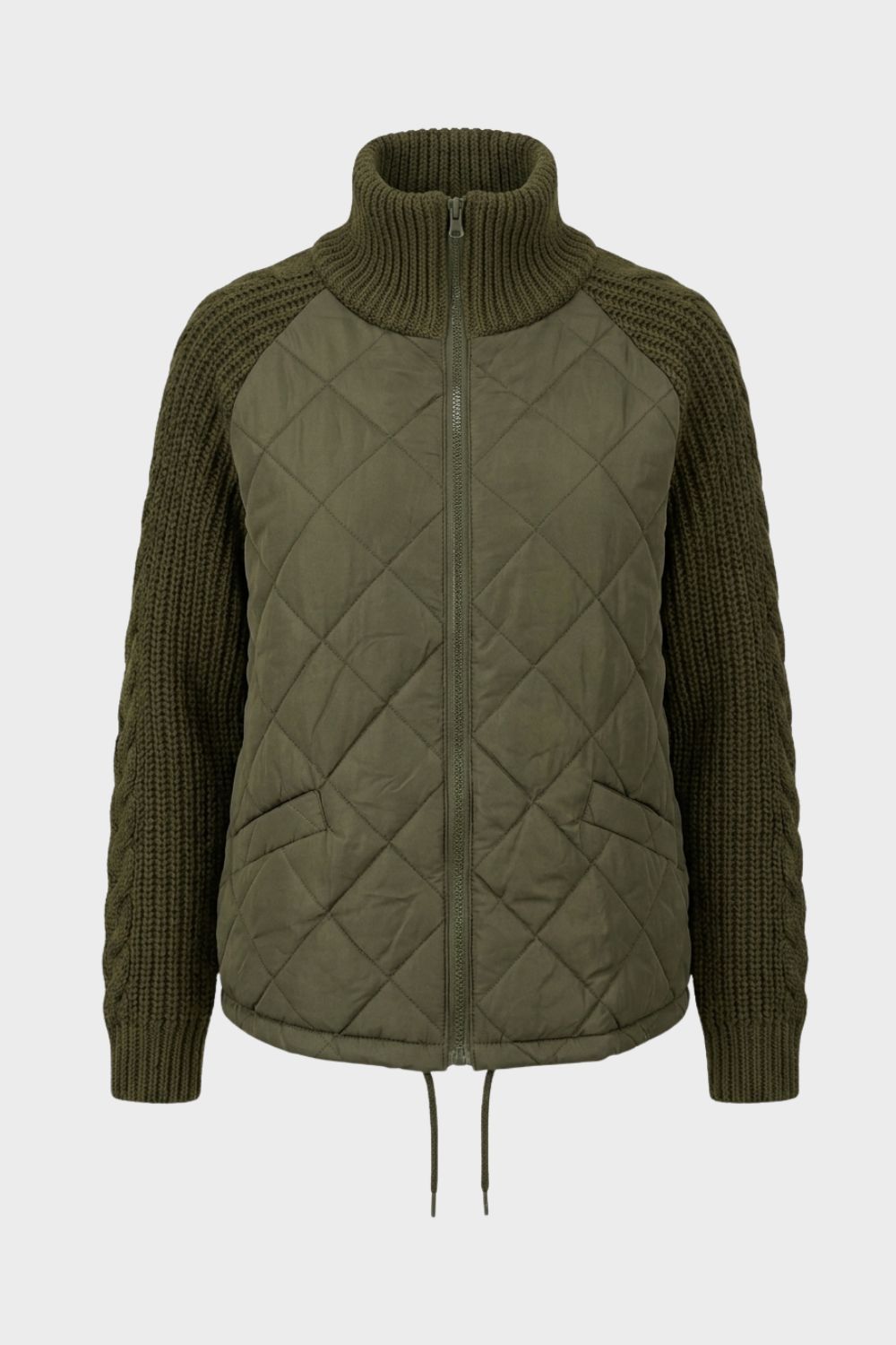 Damen Stepp-Strickjacke | Reißverschluss-Design