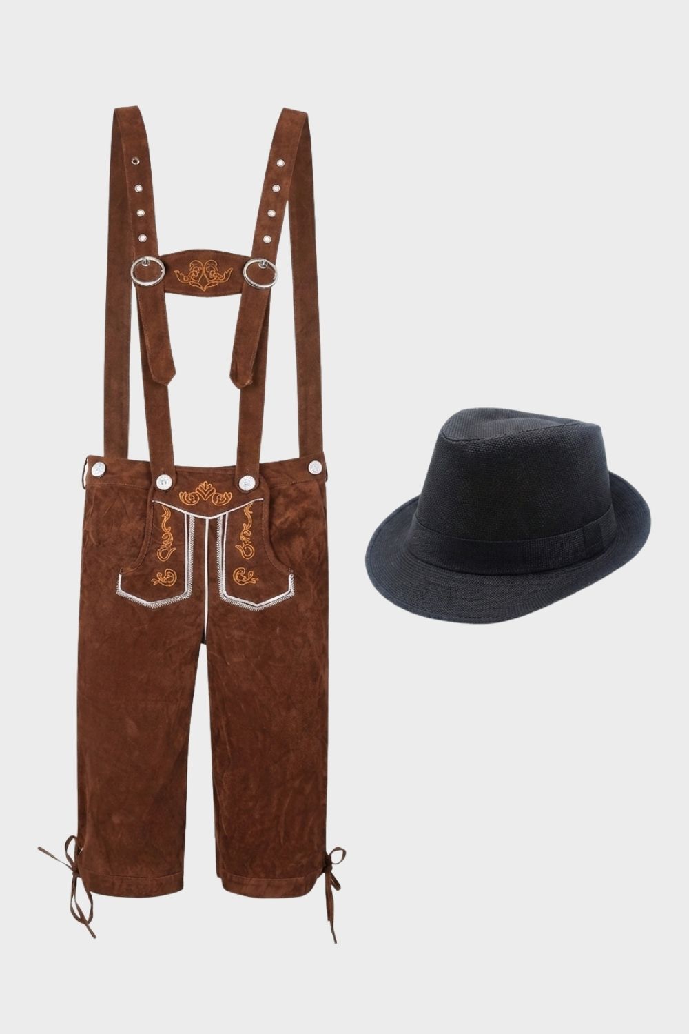 Herren Trachtenhose mit Trägern | Stickdetails