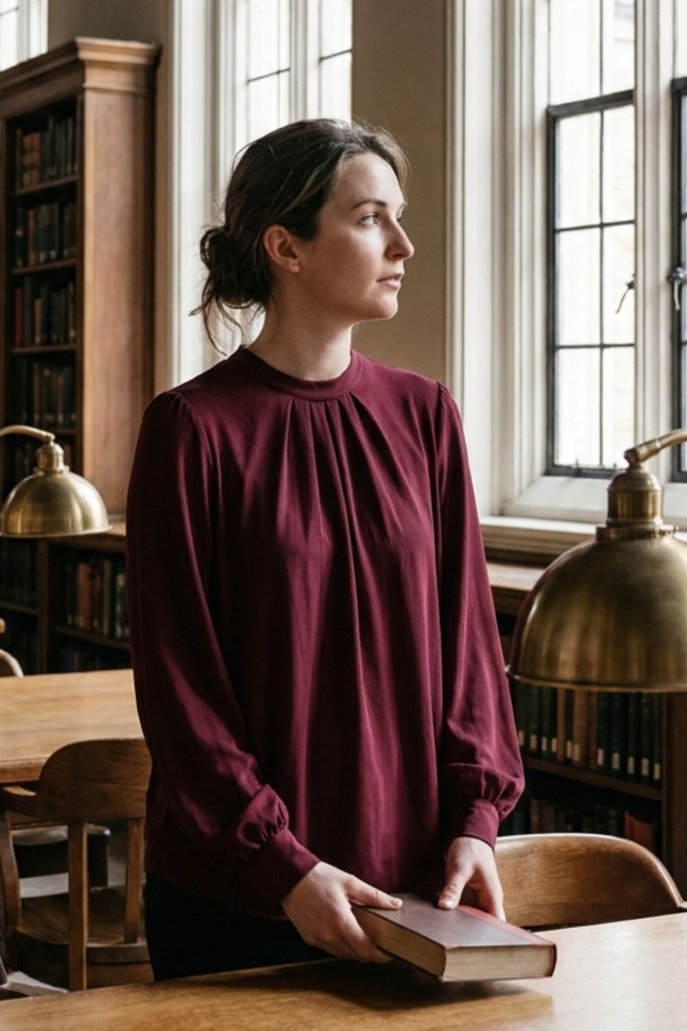 Damen Bluse mit Faltendetails | Puffärmel