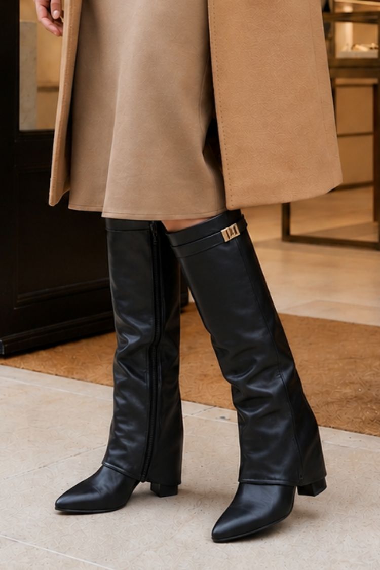 Damen Hohe Stiefel | Spitze Front & Schmale Silhouette