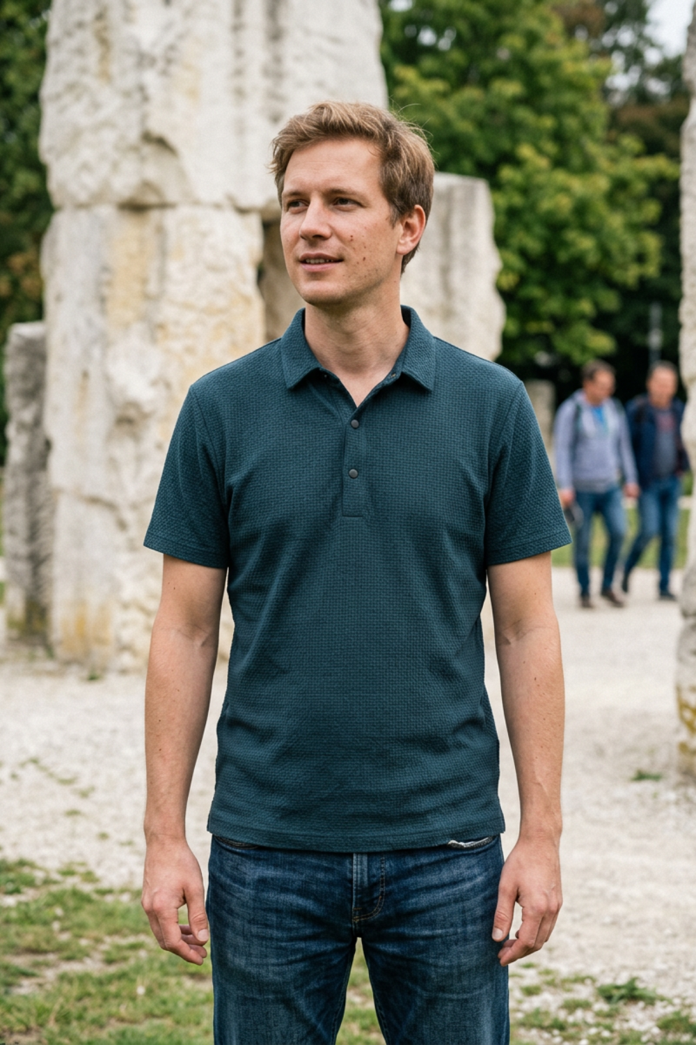 Herren Casual Polo – Strukturierter Stoff