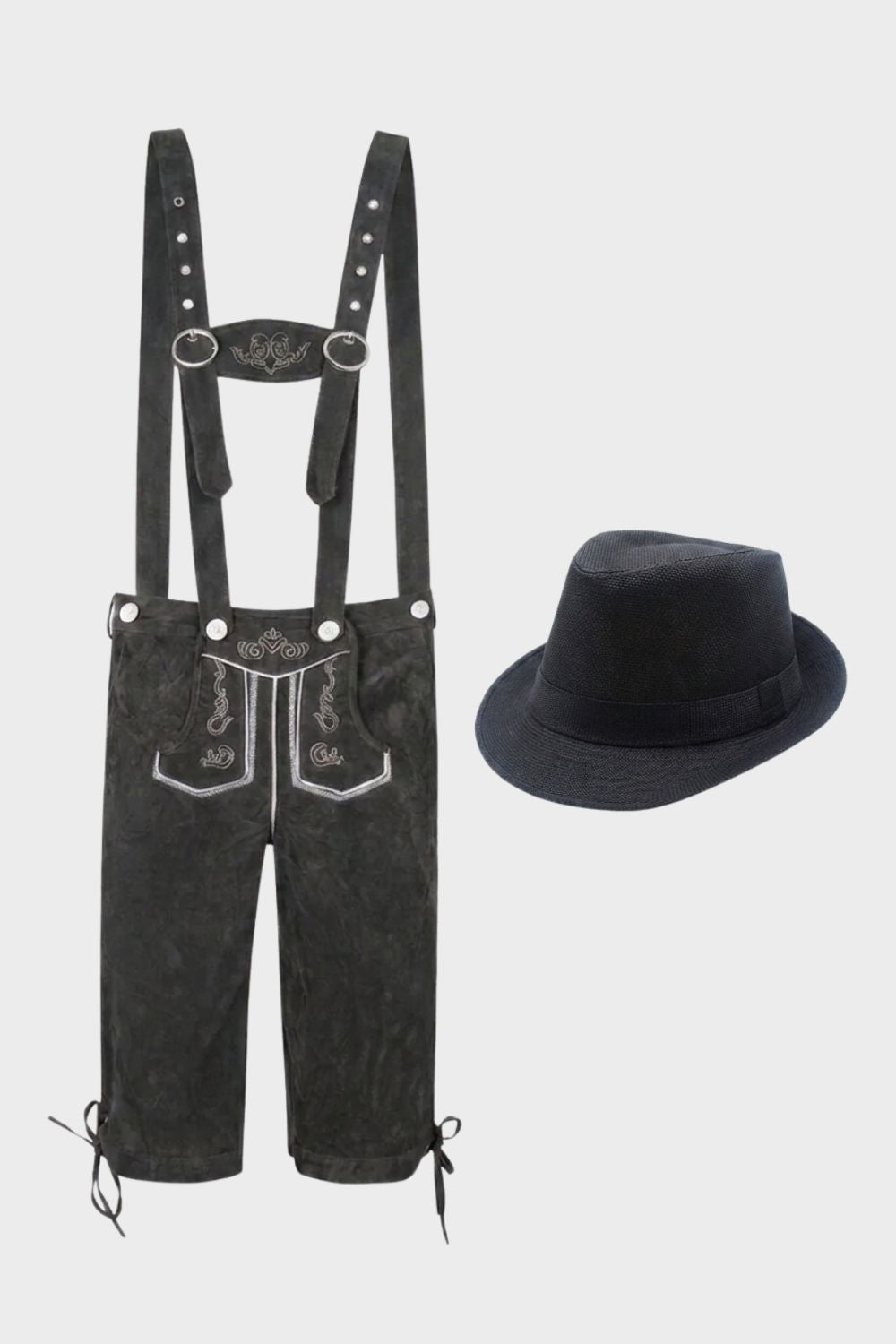 Herren Trachtenhose mit Trägern | Stickdetails