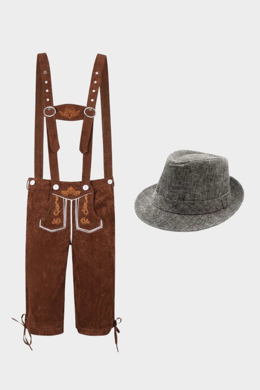 Herren Trachtenhose mit Trägern | Stickdetails