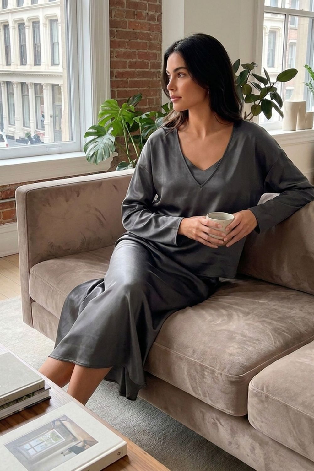 Damen Midi Twin-Set - Strick