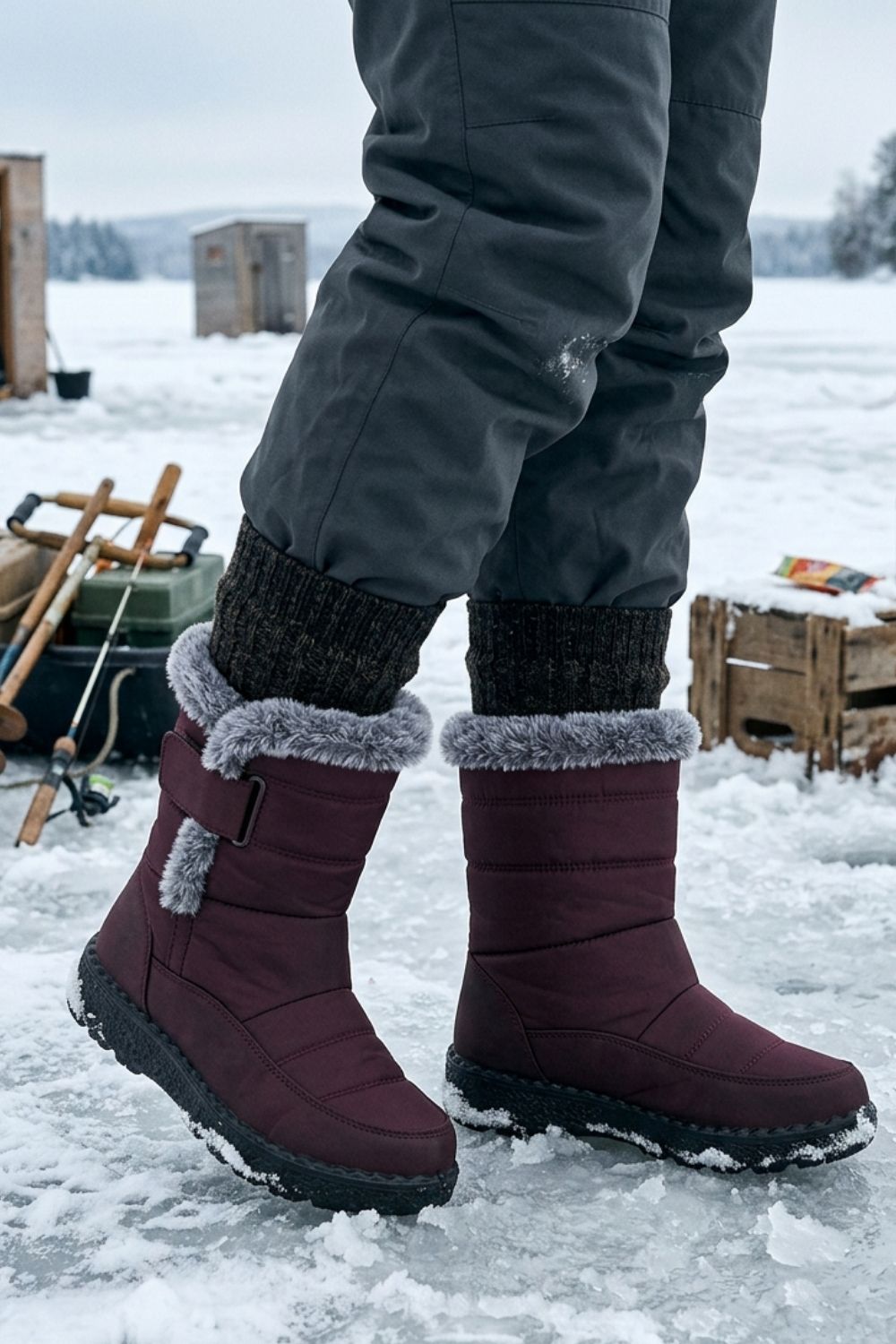 Damen Winterboots | Strukturierter Schaftrand