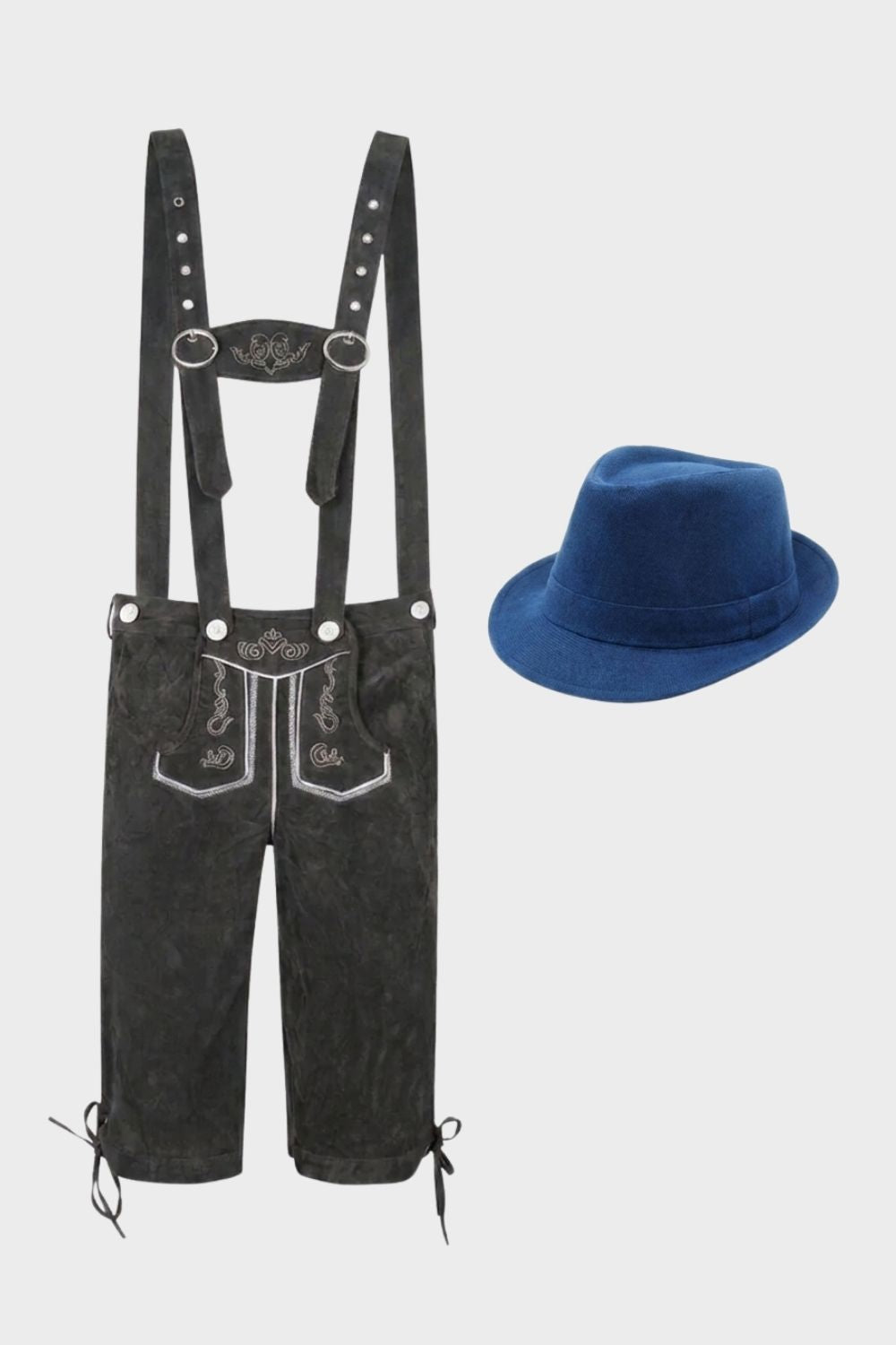 Herren Trachtenhose mit Trägern | Stickdetails