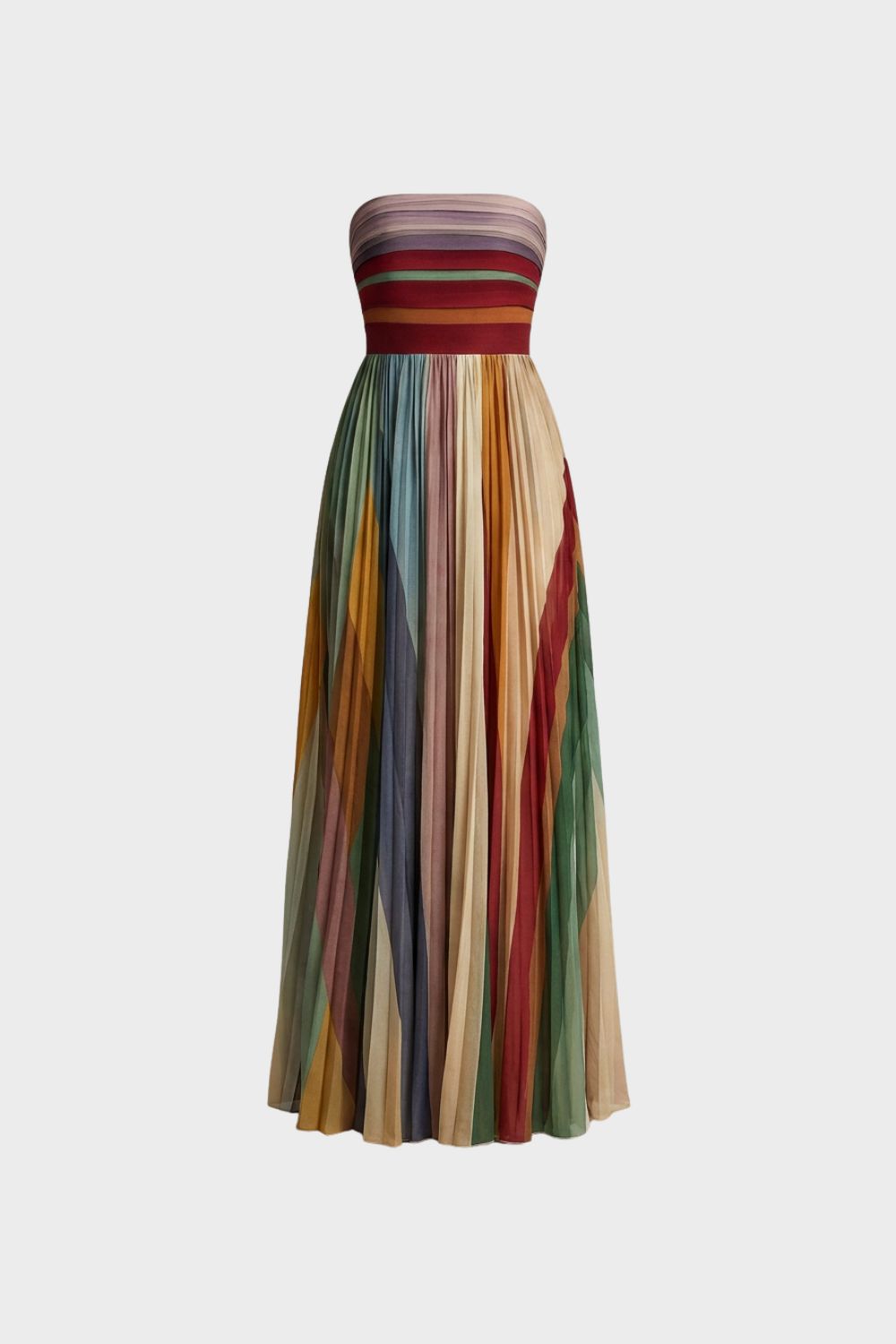 Damen Maxi-Festkleid Aquarell-Print – Hauptansicht