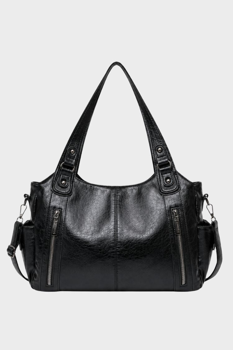 Damen Schultertasche | Multi-Reißverschluss-Design